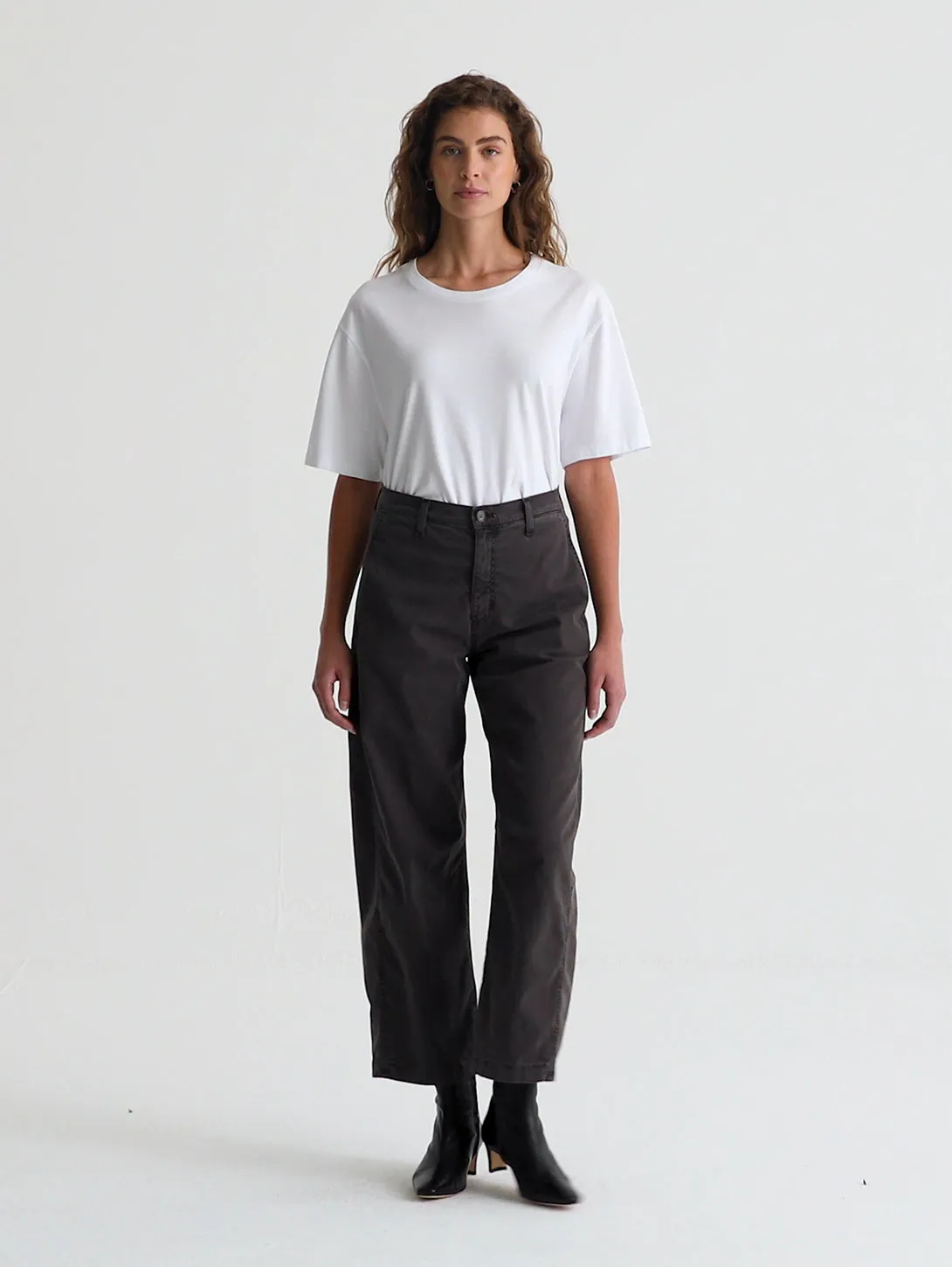 Fiona High Rise Barrel Pant - Sulfur Misty Grey