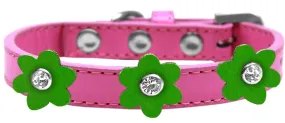 Flower Premium Collar Bright Pink With Emerald Green Flowers Size 18