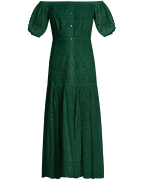 Forest Eyelet Cali Maxi Dress