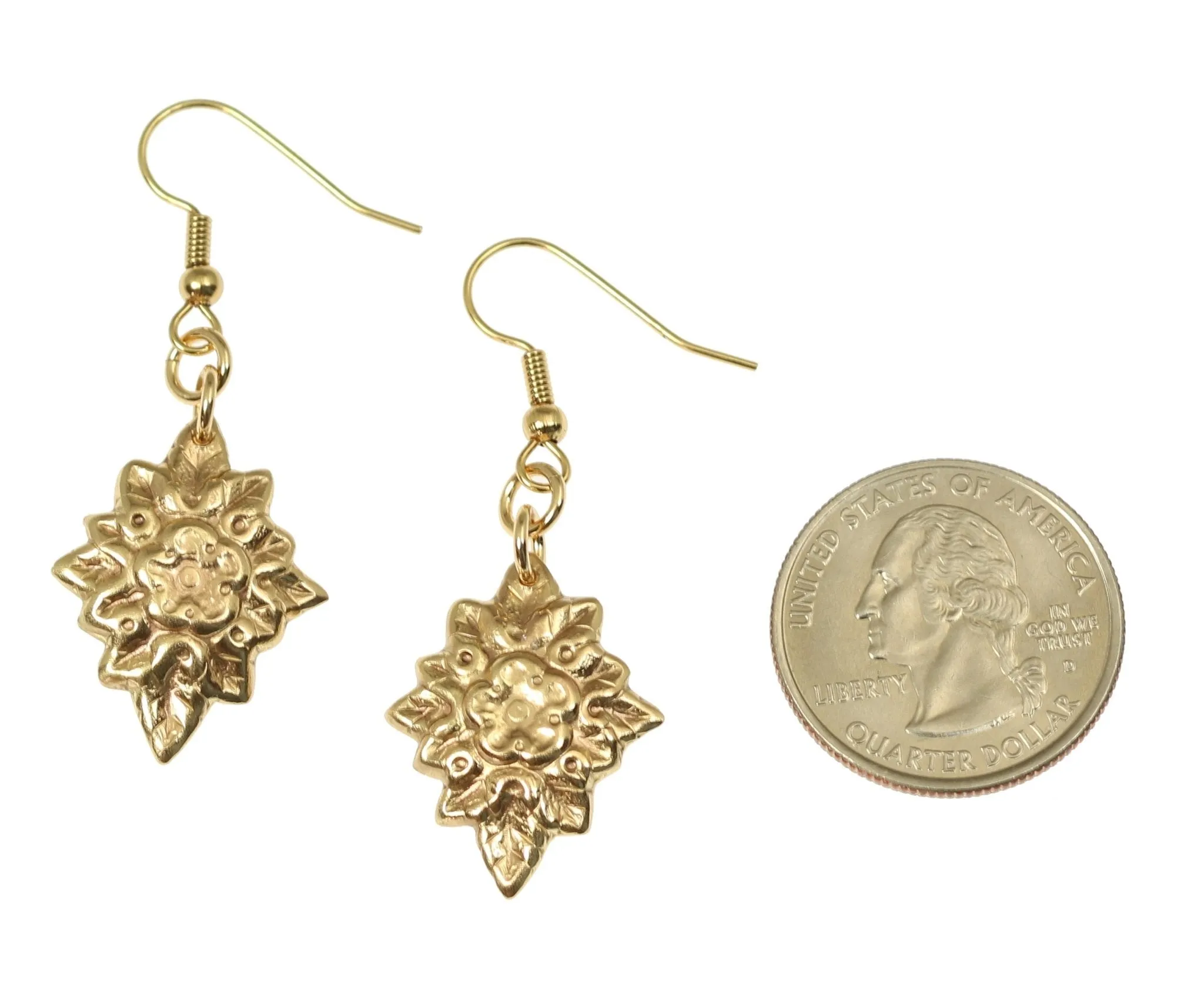 French Bouquet Nu Gold Drop Earrings