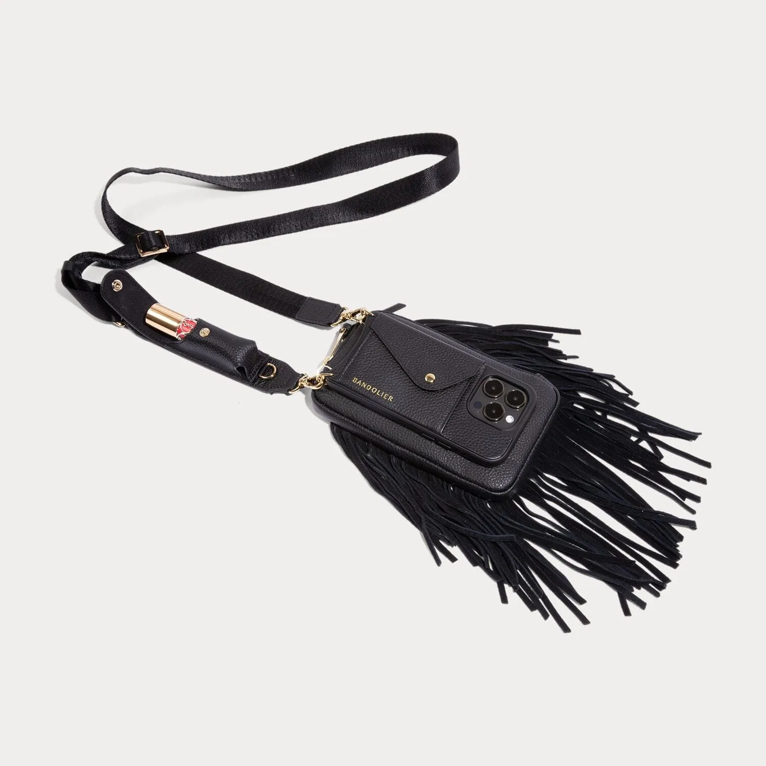 Fringe Expanded Pouch - Black/Gold