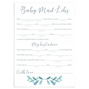 Funny Baby Shower Games Baby Mad Libs Printable