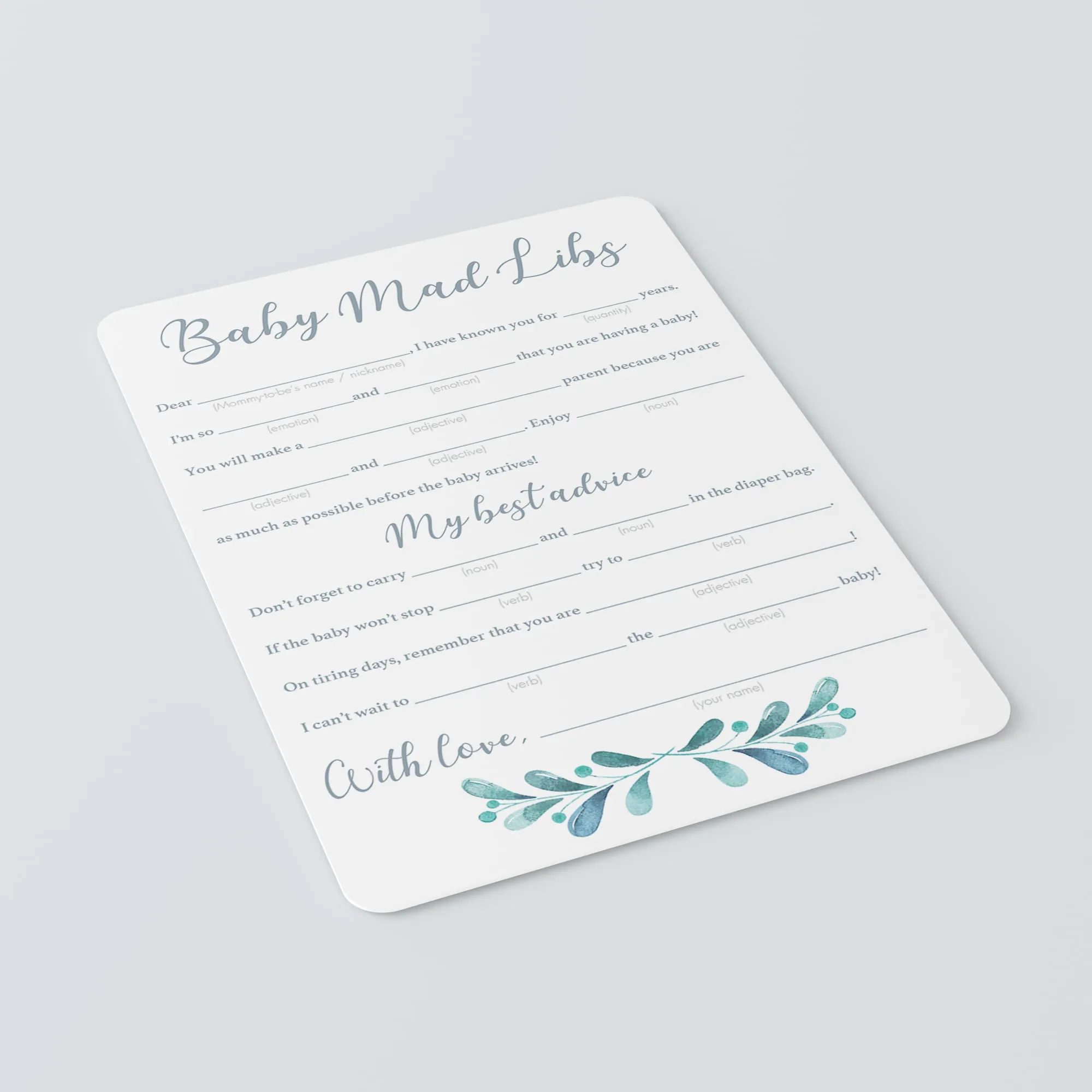 Funny Baby Shower Games Baby Mad Libs Printable