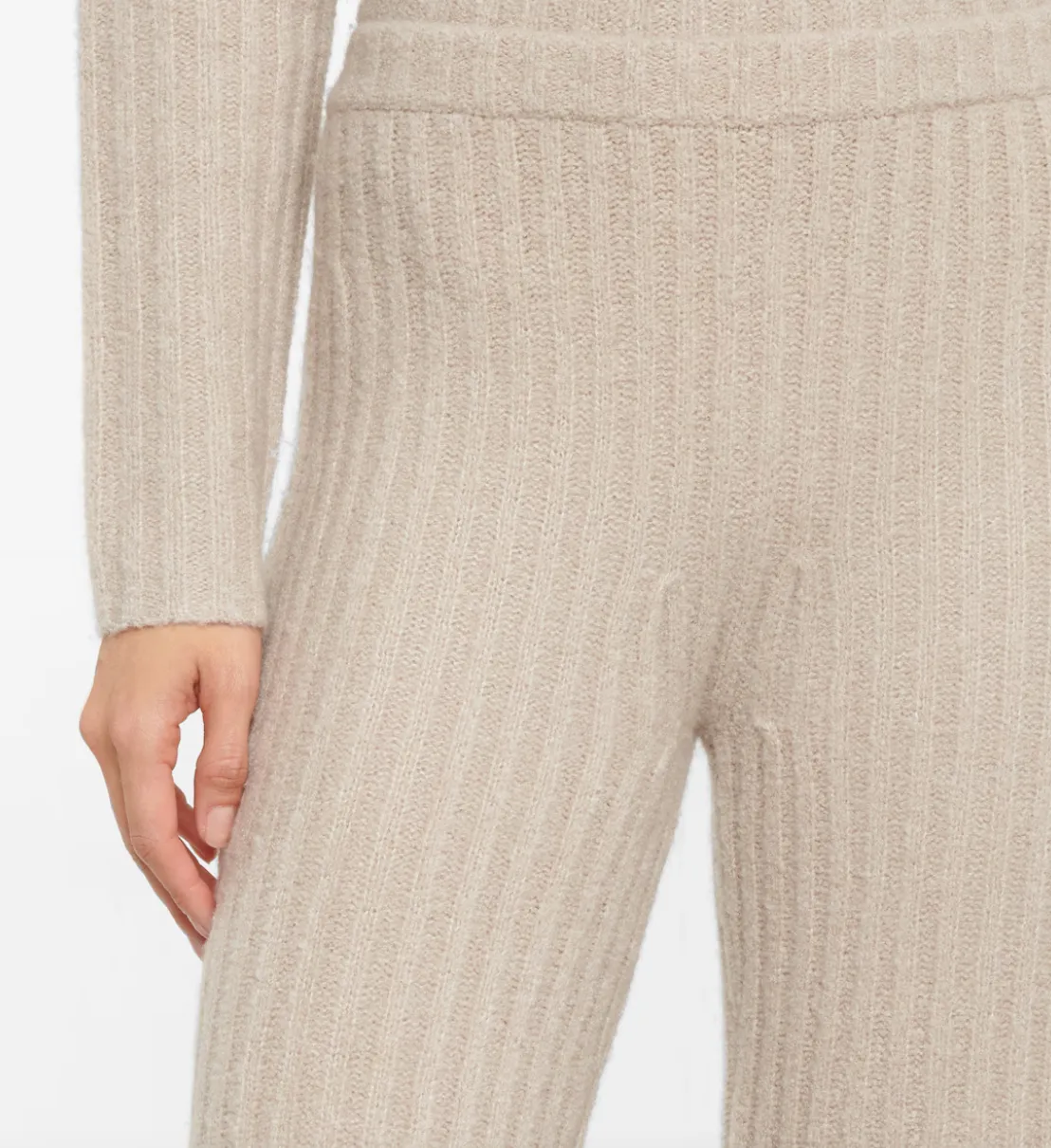 Gabriela Hearst Miles Ribbed Cashmere Bouclé Flared Pants