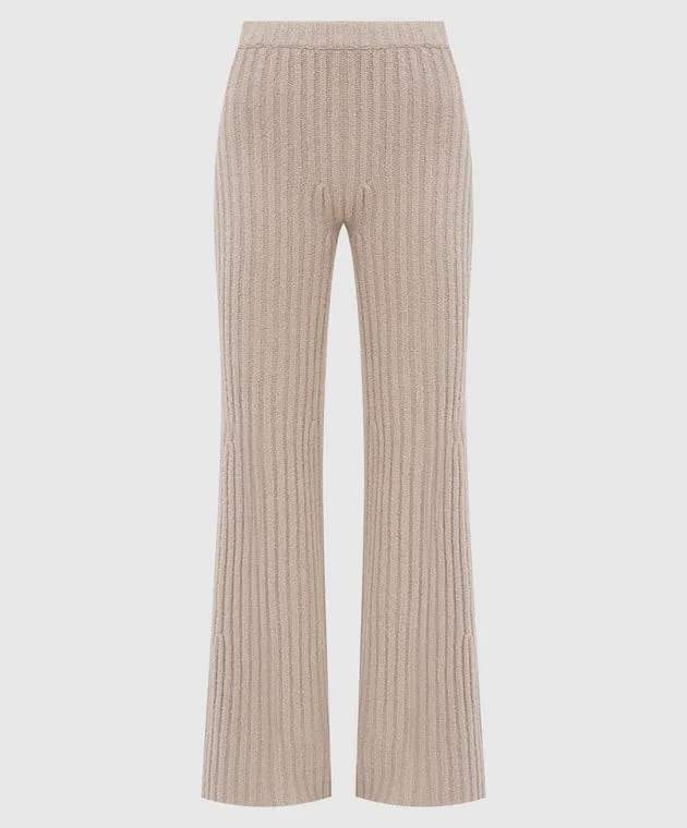 Gabriela Hearst Miles Ribbed Cashmere Bouclé Flared Pants