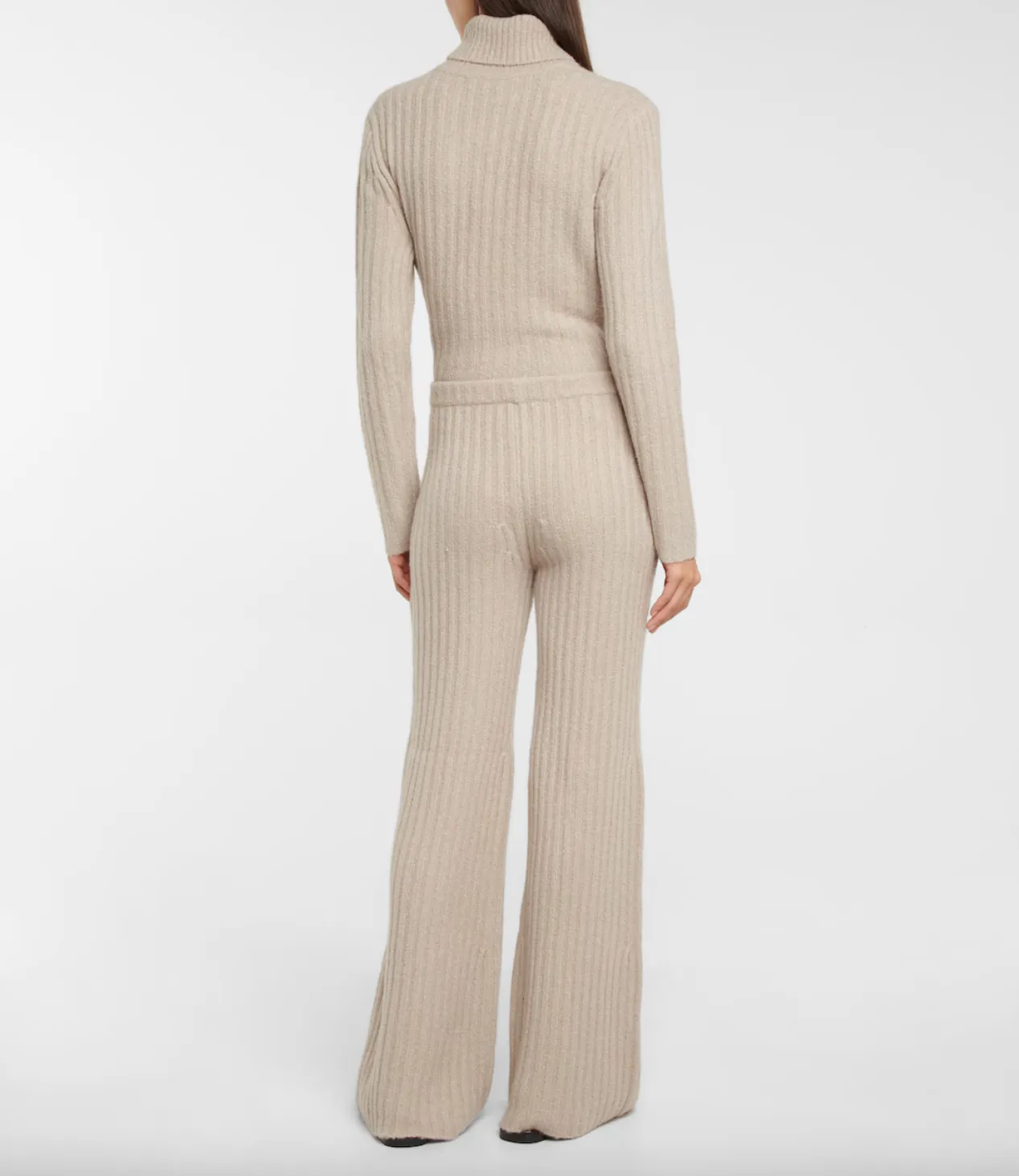 Gabriela Hearst Miles Ribbed Cashmere Bouclé Flared Pants