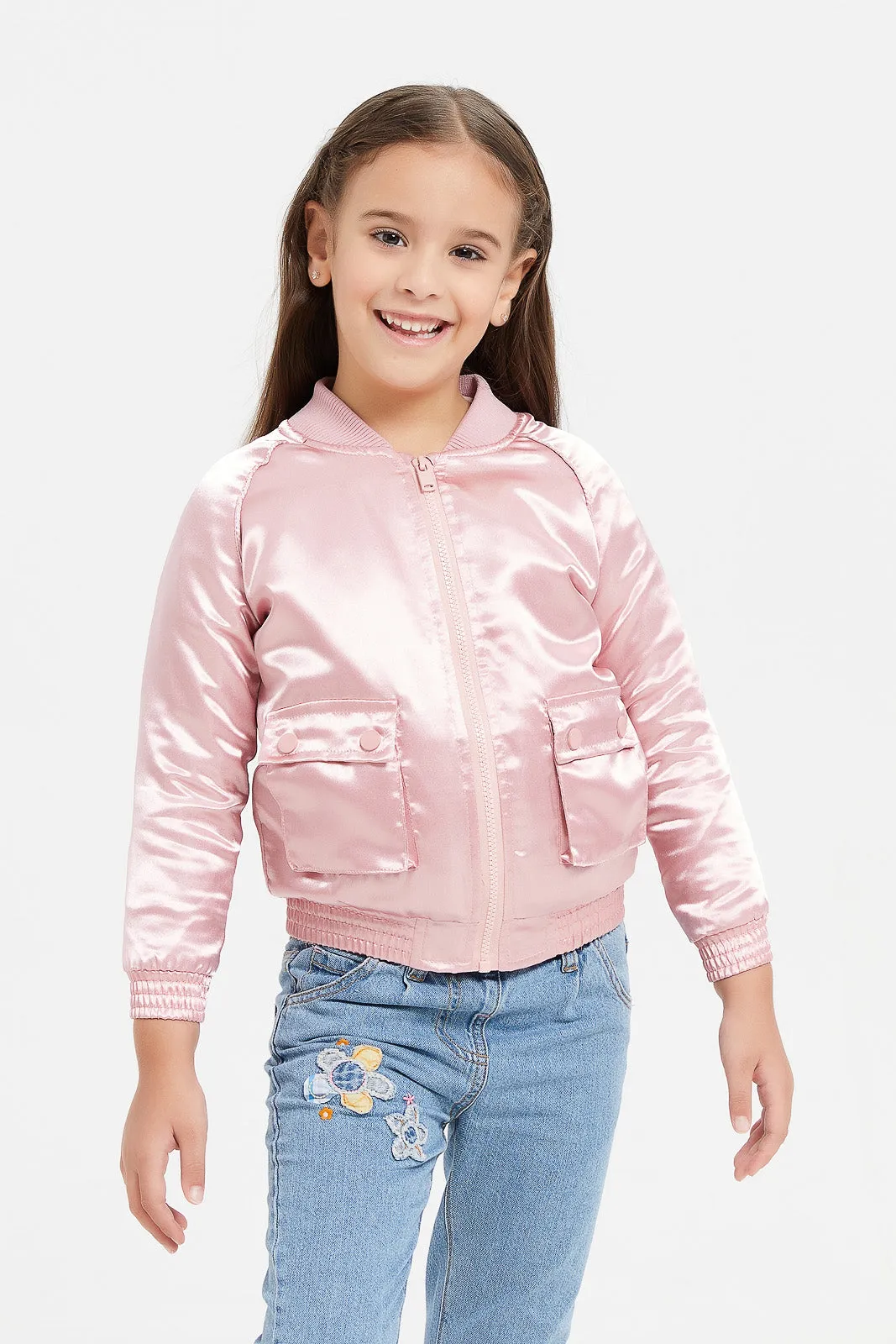 Girls Pink Biker Jacket