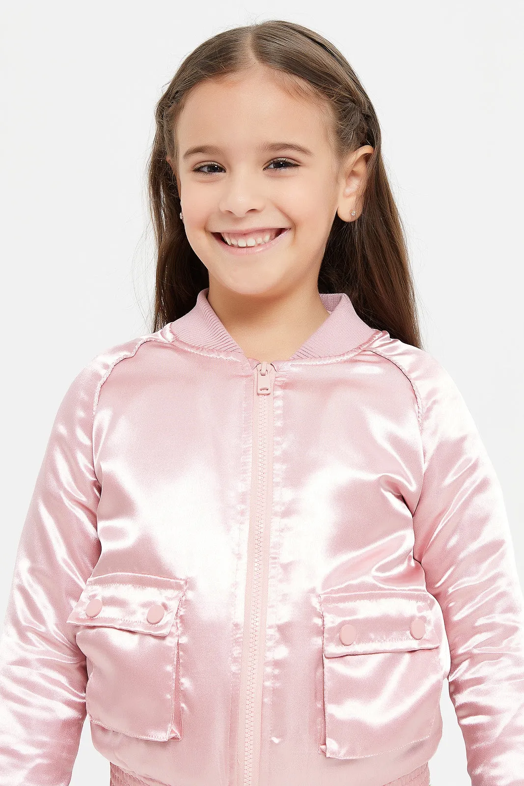 Girls Pink Biker Jacket