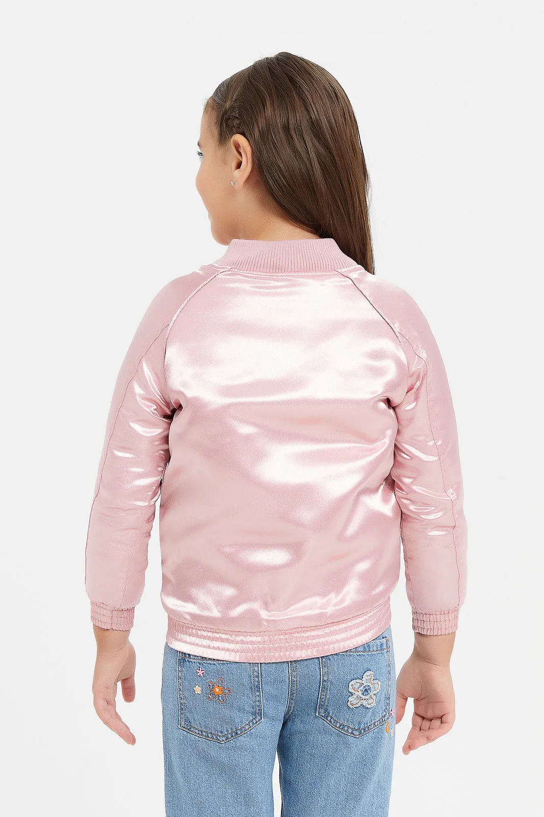 Girls Pink Biker Jacket