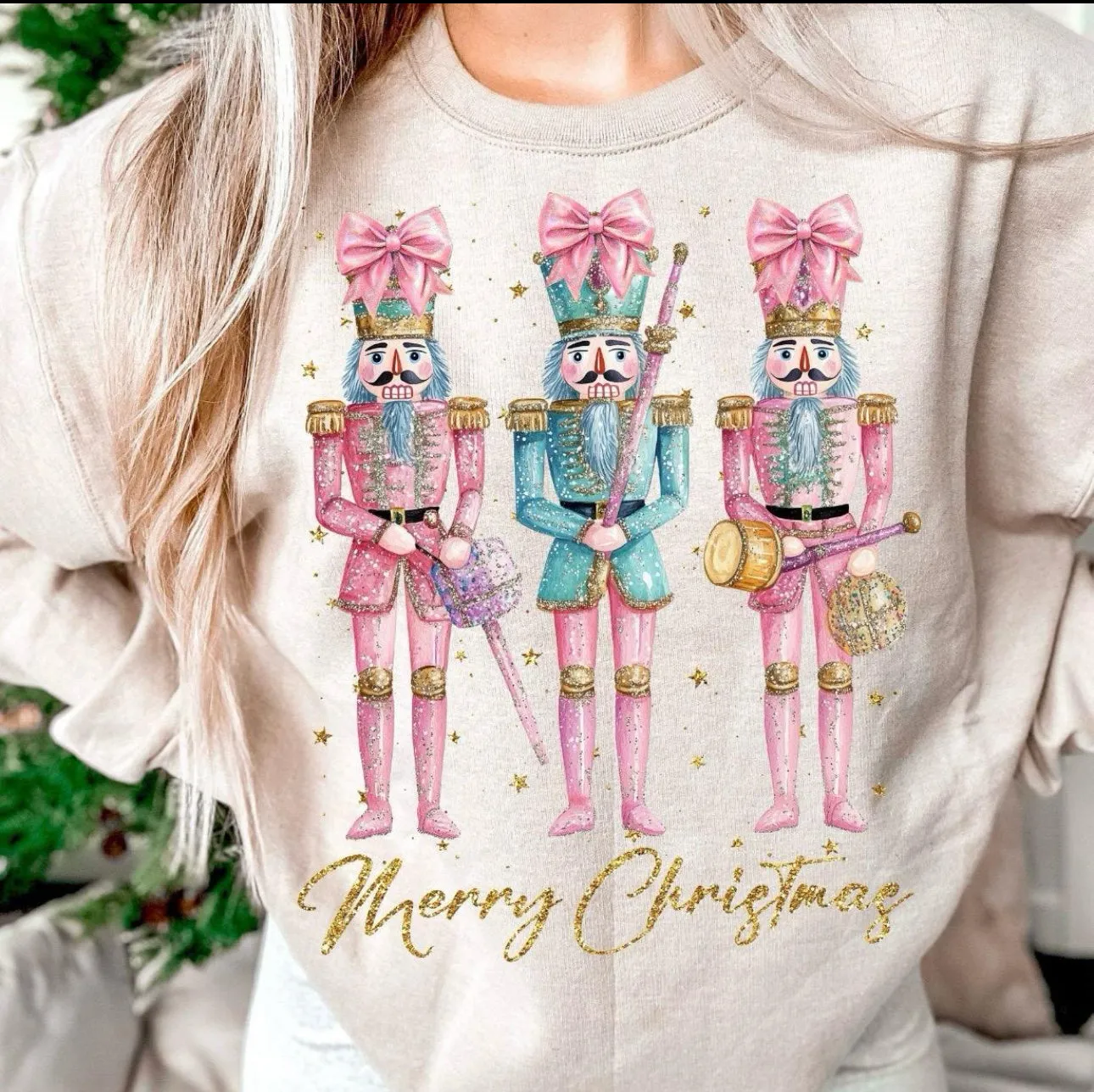 Glitter Christmas Nutcracker Crewneck Sweatshirt