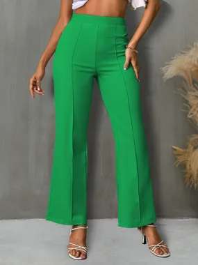 Green High Waist Straight Pants