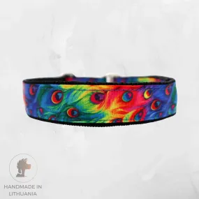 Handmade Dog Collar | Colored Feathers | Width: 15-20-25 mm