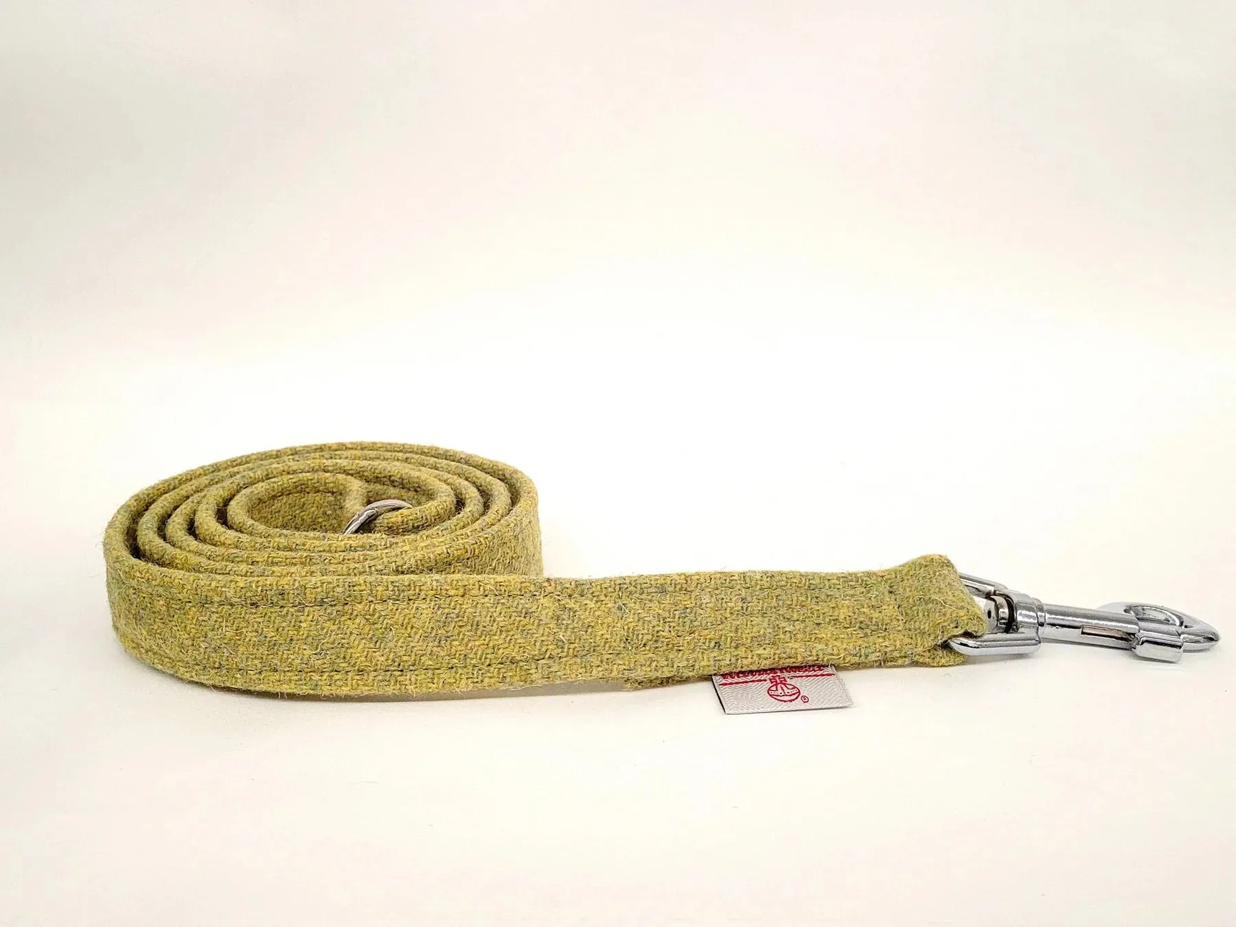 Harris Tweed Pear Green Buckle Dog Collar