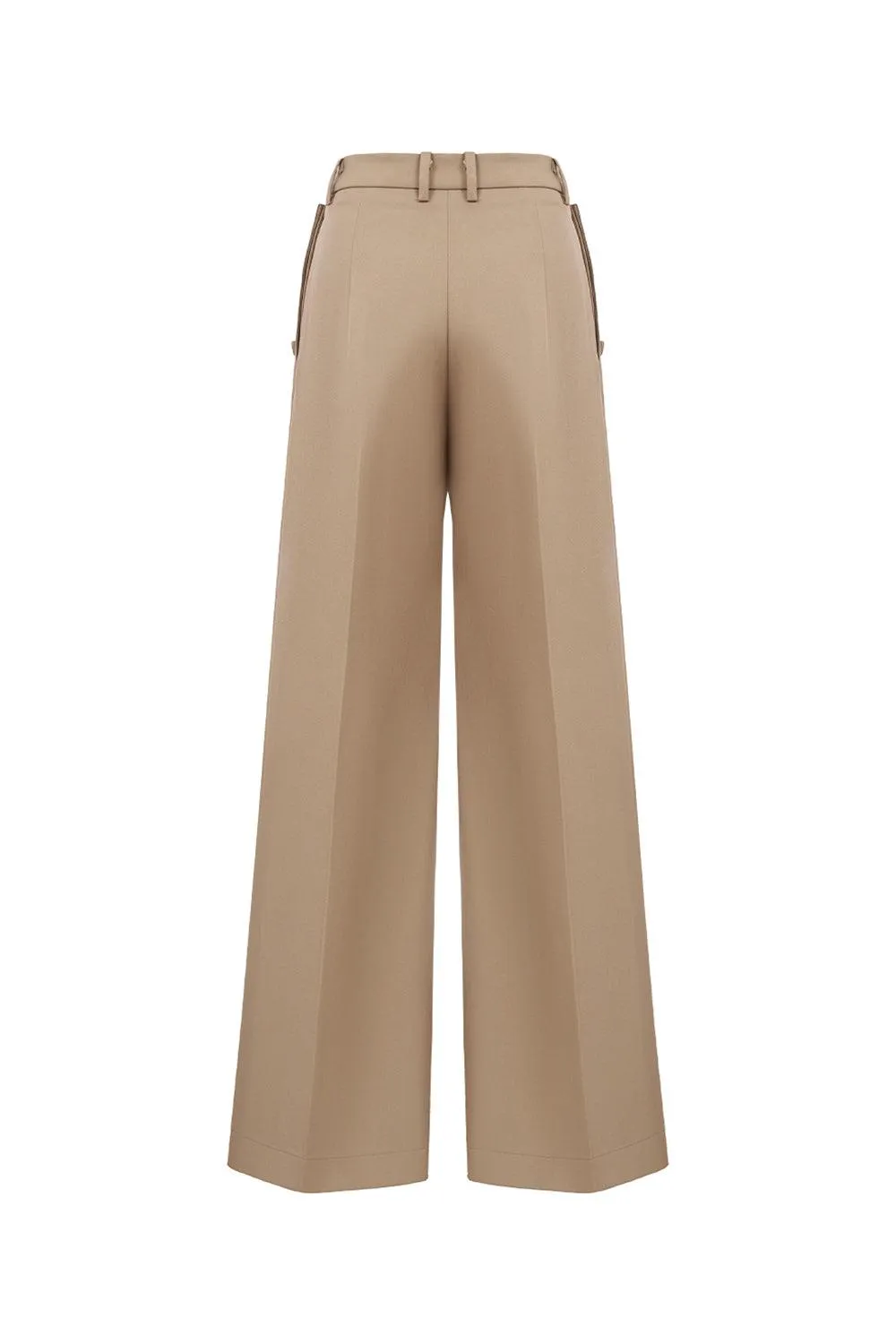 Hazel Straight Button Chino Floor Length Trousers