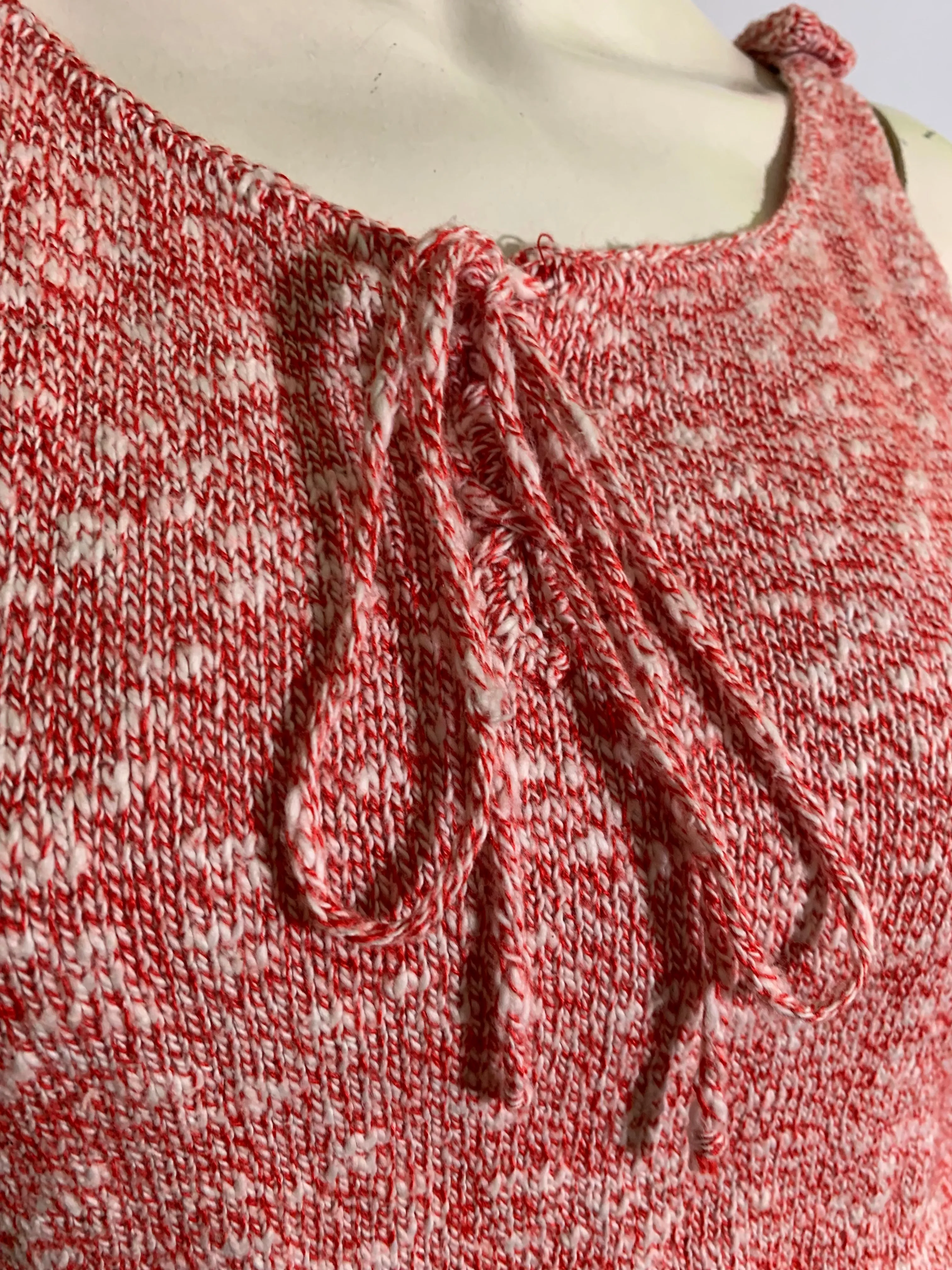 Heathered Red Sweater Knit Tank Top circa 1980s