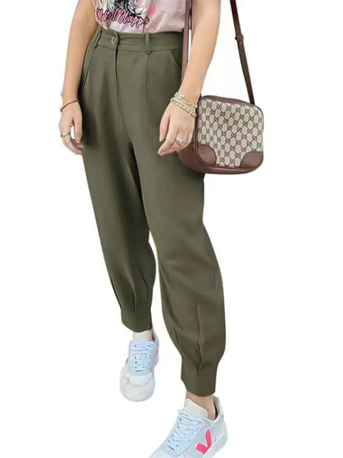 High Waist Cropped Pants