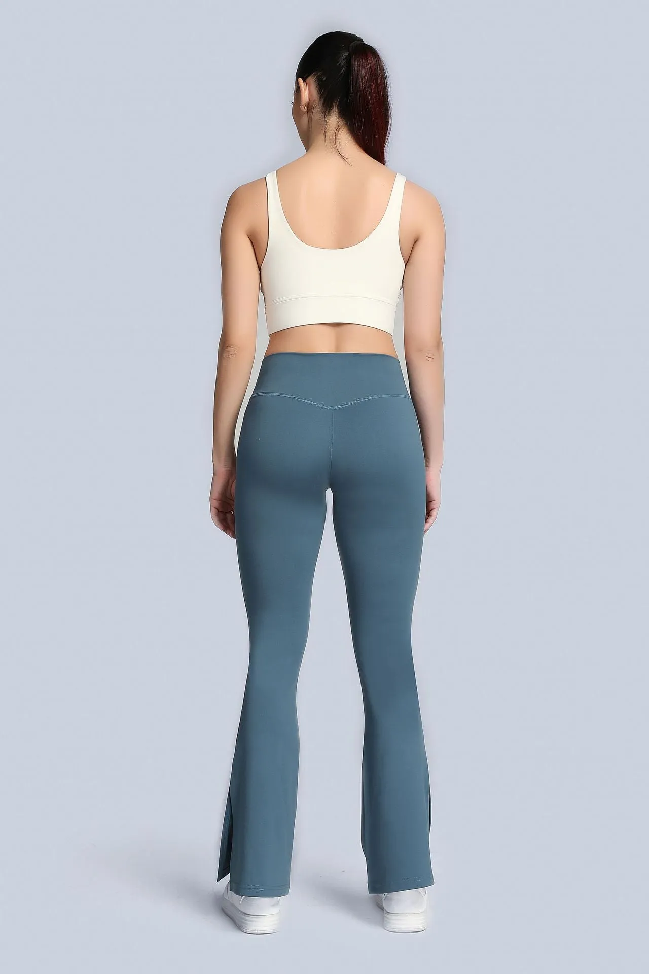 High Waist Crossover Bootcut Leggings