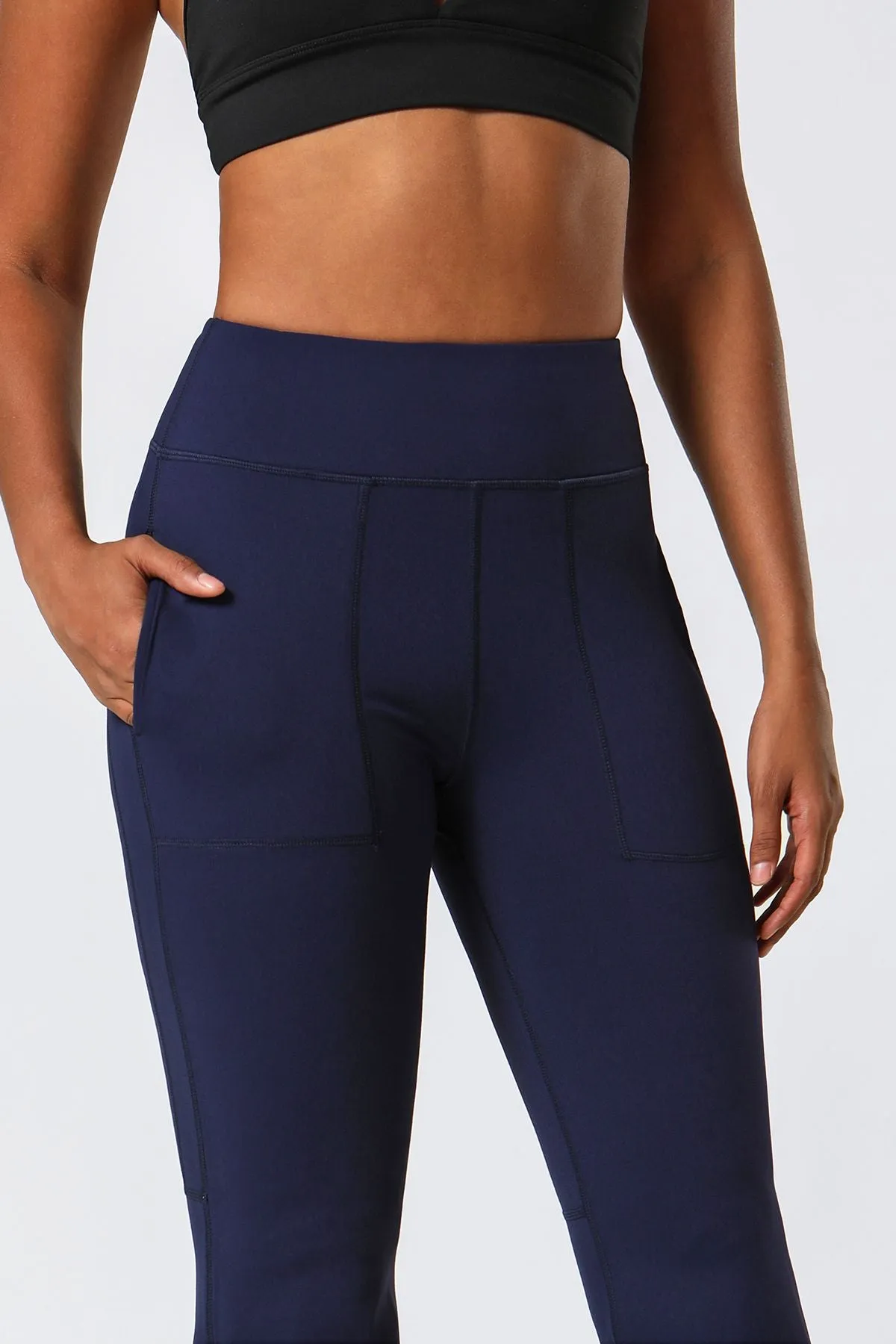 High Waist Flared Pants with Pockets