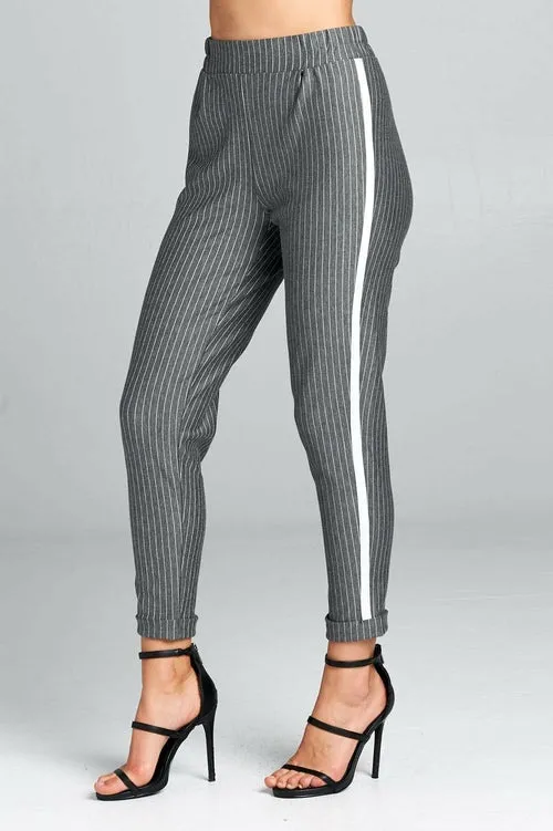 High Waist Striped Pants