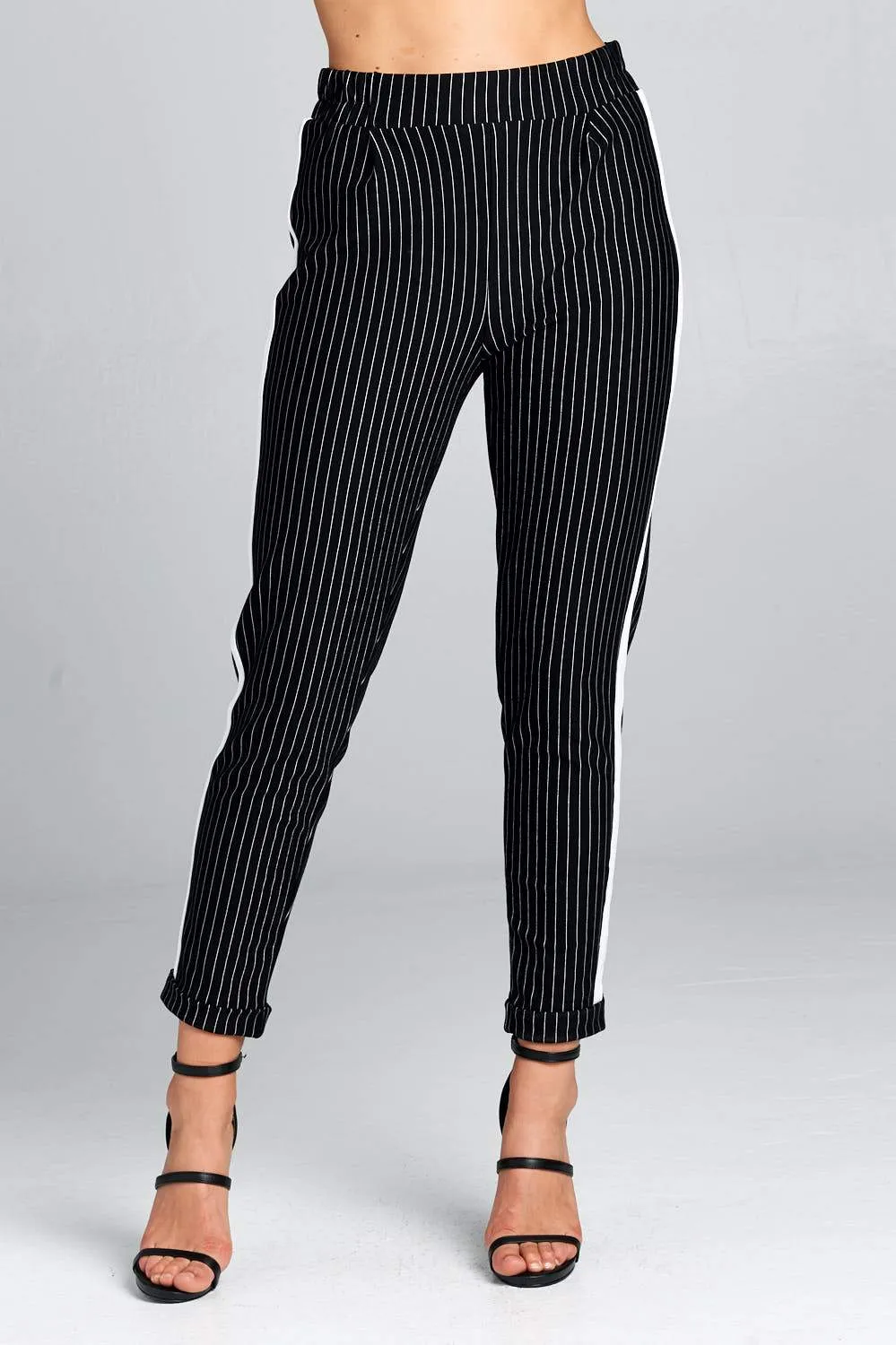 High Waist Striped Pants