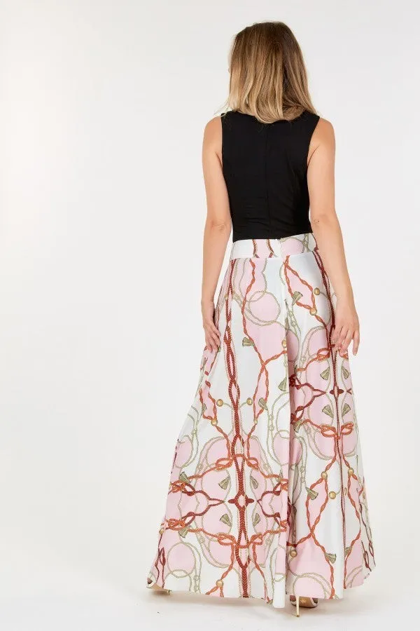 High Waist Wide Leg Printed Palazzo Pants