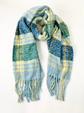 Homecoming Plaid Blanket Scarf, School Blue | Free People