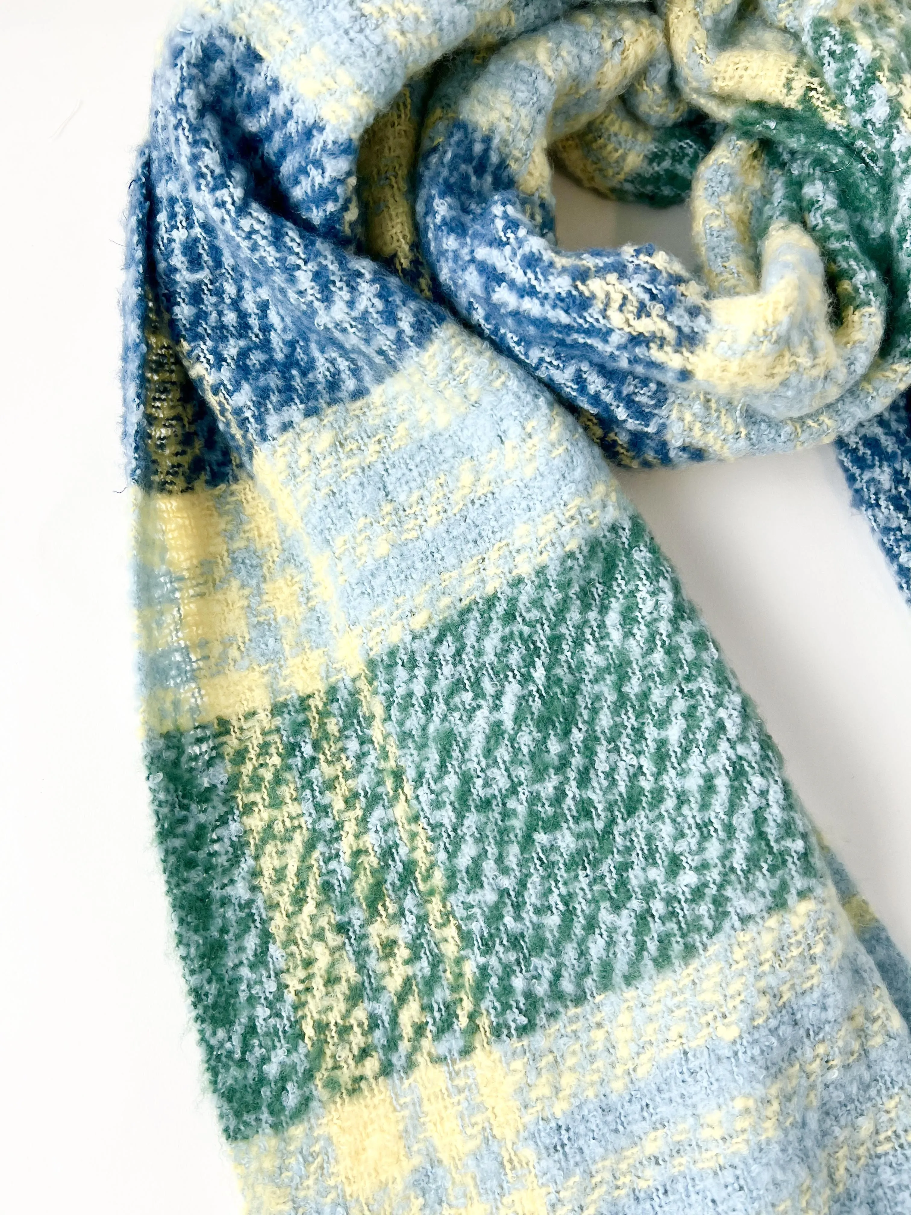 Homecoming Plaid Blanket Scarf, School Blue | Free People