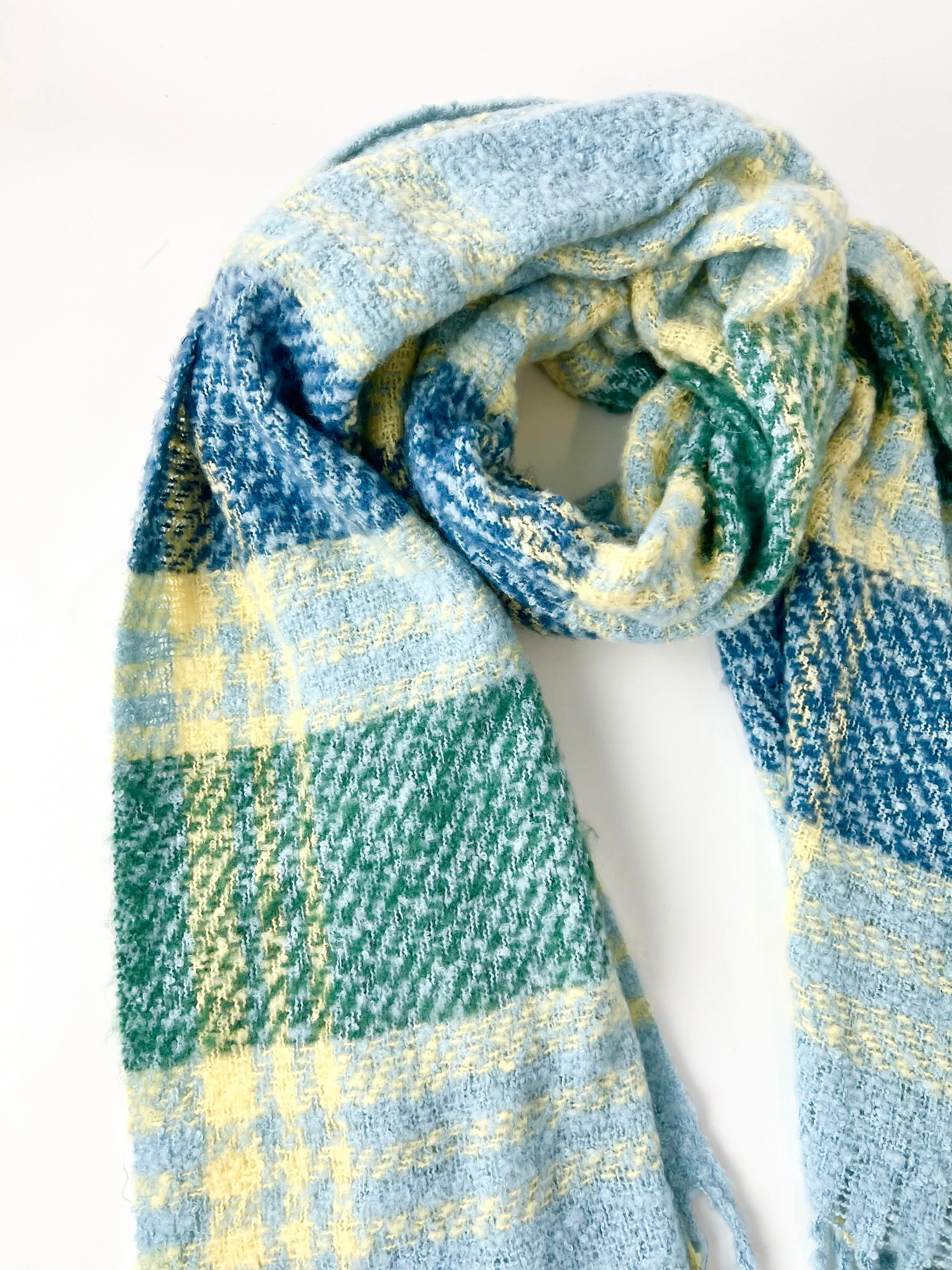 Homecoming Plaid Blanket Scarf, School Blue | Free People