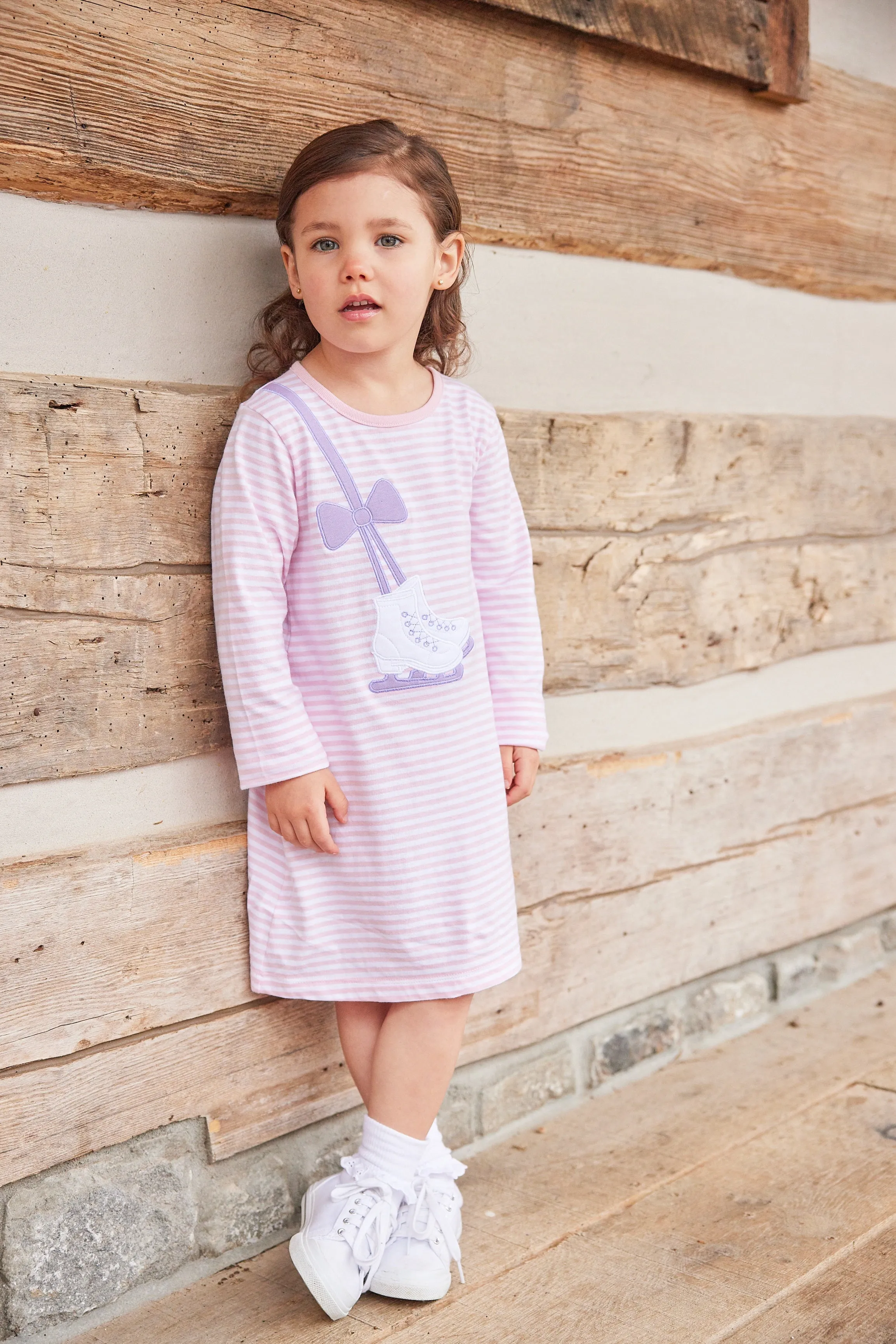 Ice Skate Applique T-Shirt Dress