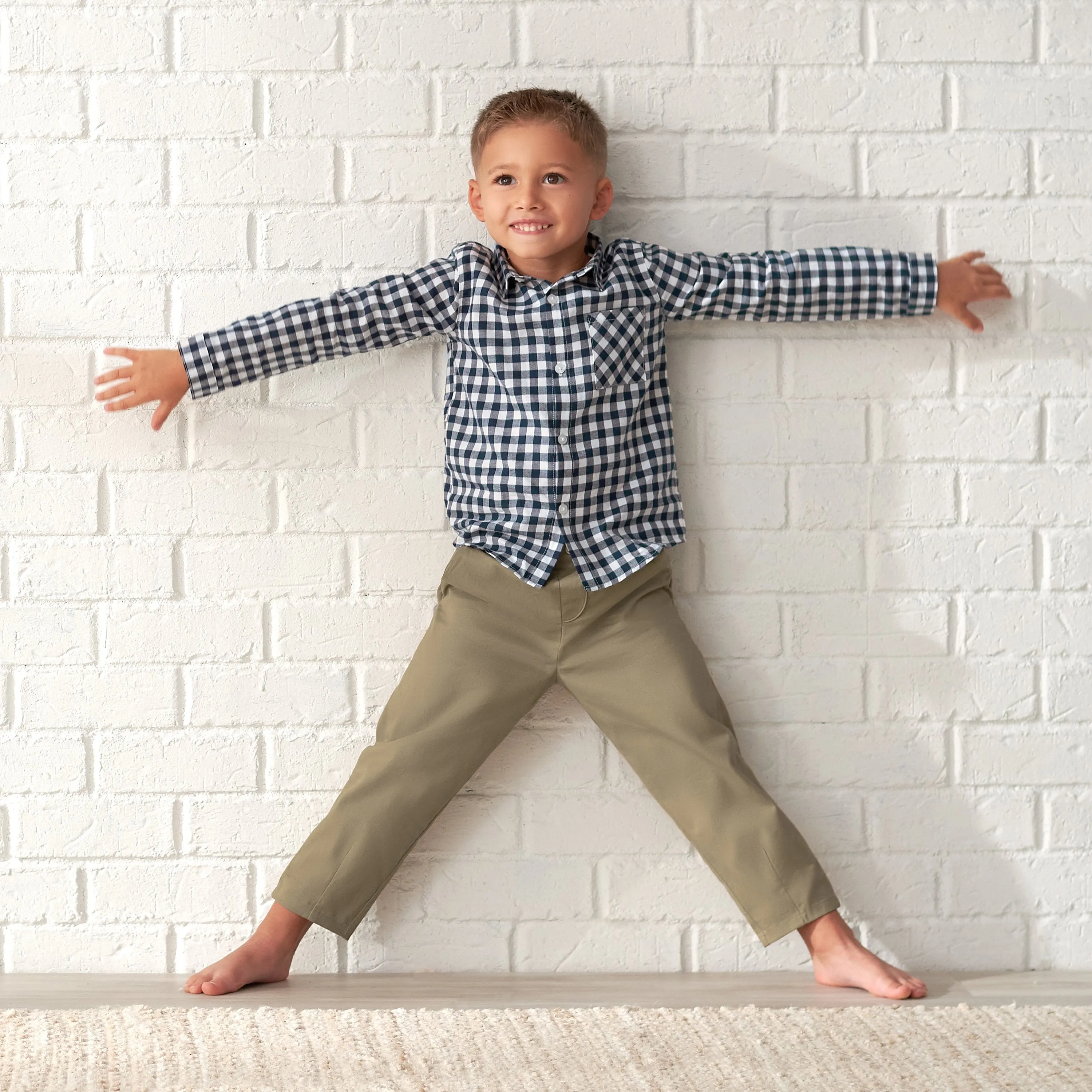 Infant & Toddler Boys Blue Plaid Woven Plaid Shirt