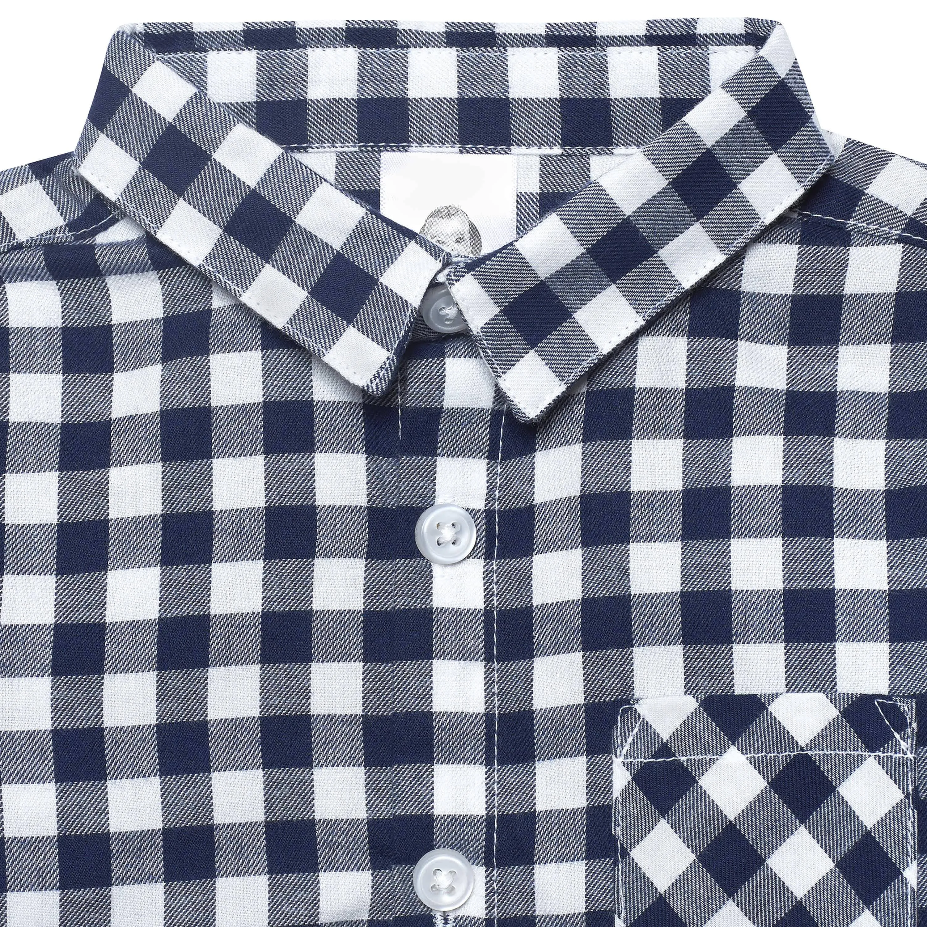 Infant & Toddler Boys Blue Plaid Woven Plaid Shirt