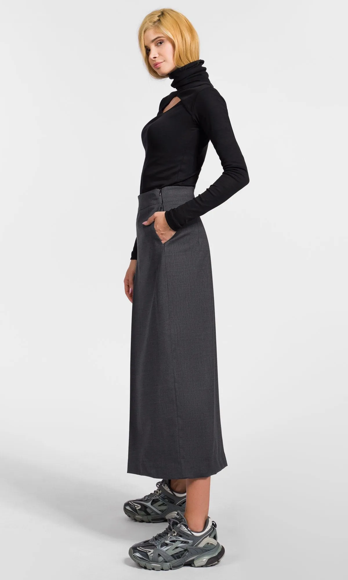 Inverted Pleat Skirt Pants