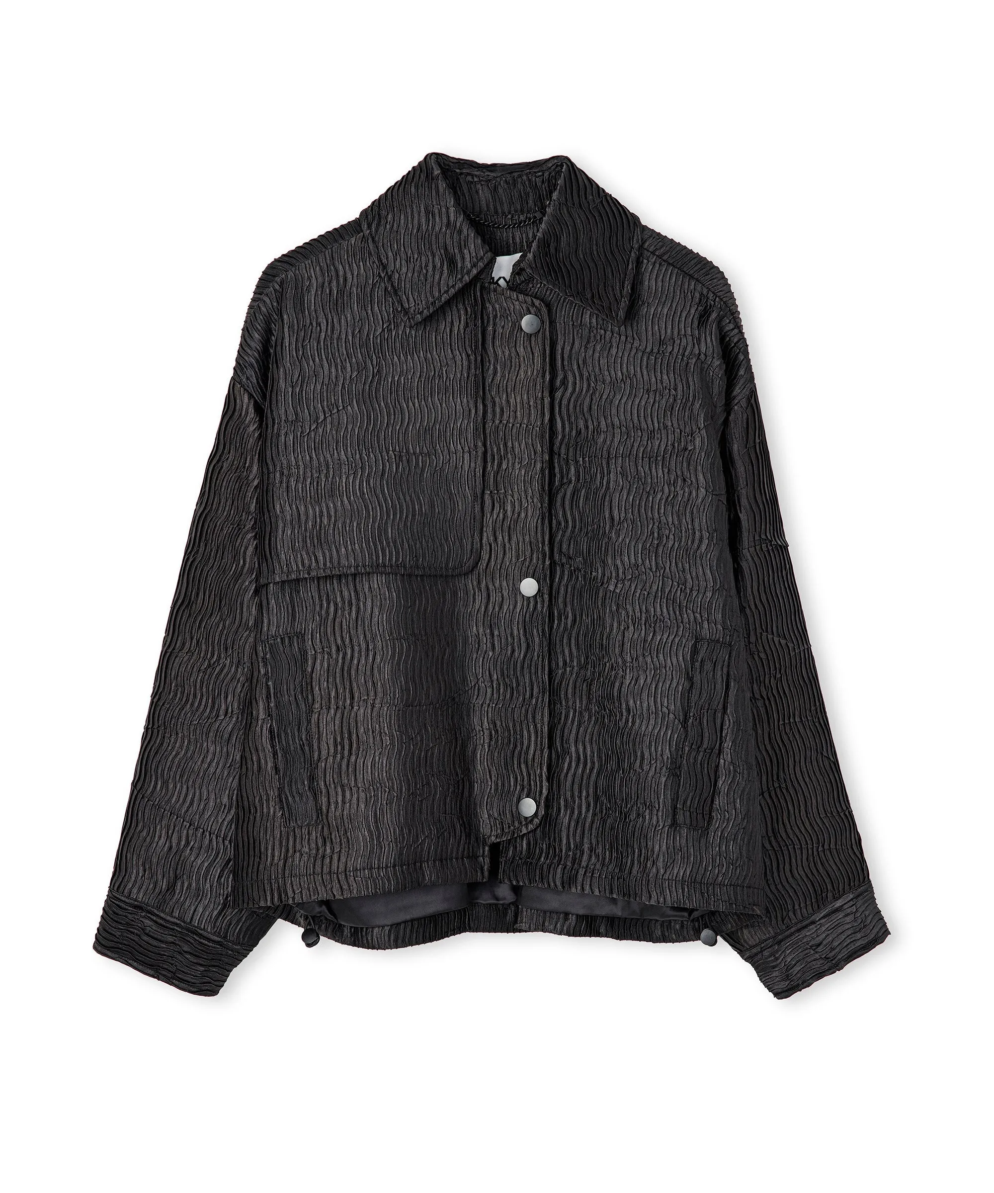 Ipekyol Textured Shirt Collar Coat Black