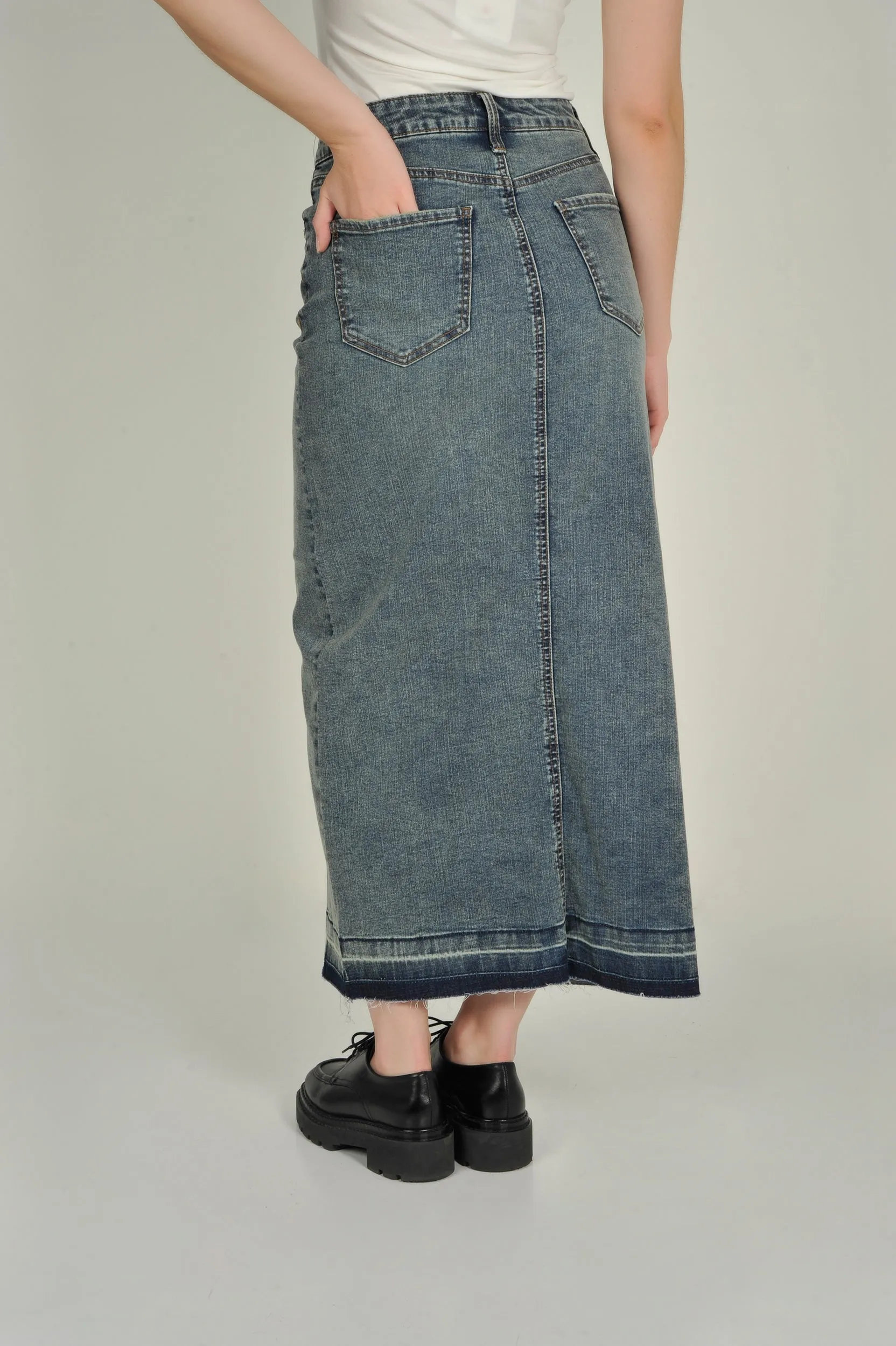 Jupe maxi en denim - CJ50550CH06 - (E-C17)