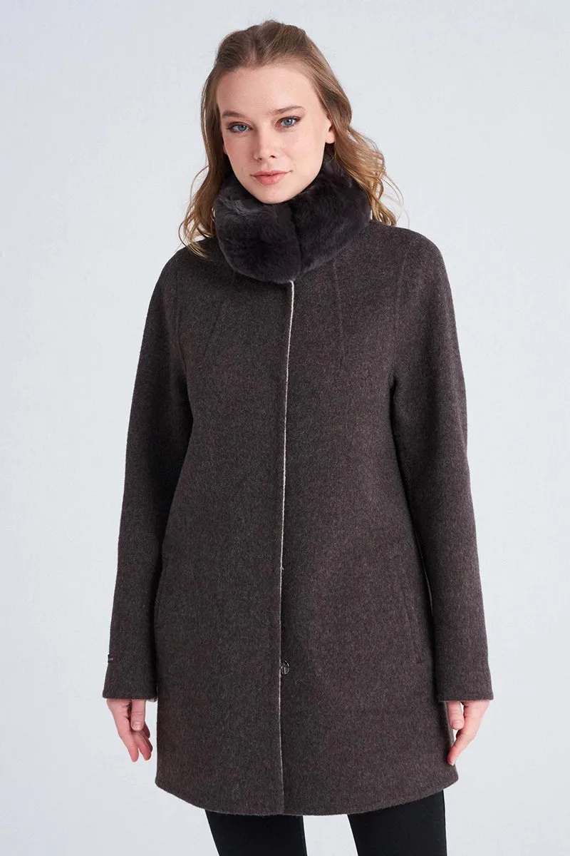 Karo Women's Reversible Cashmere Coat - Mocha/Beige