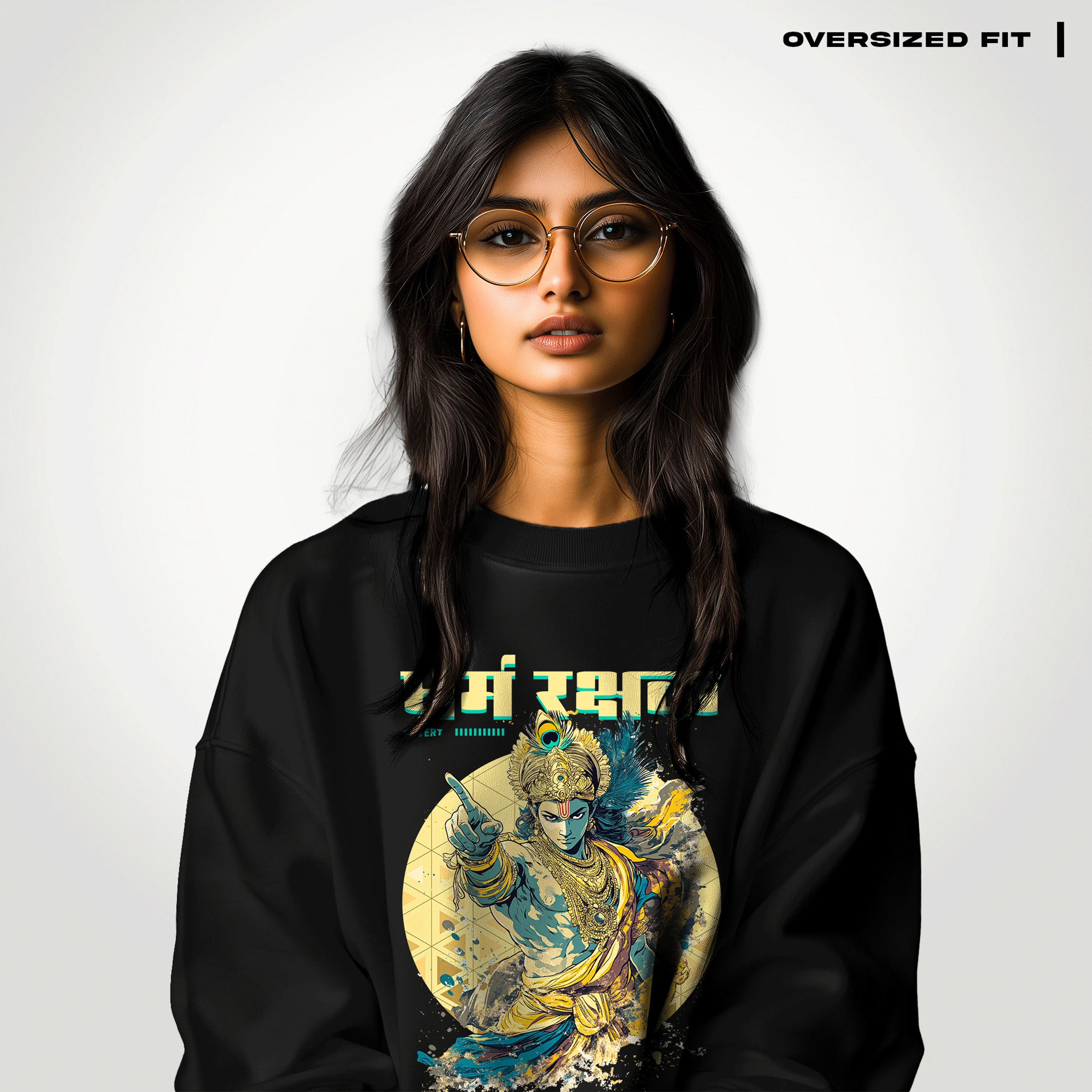 Krishna: The Protector of Dharma Oversized Sweatshirt