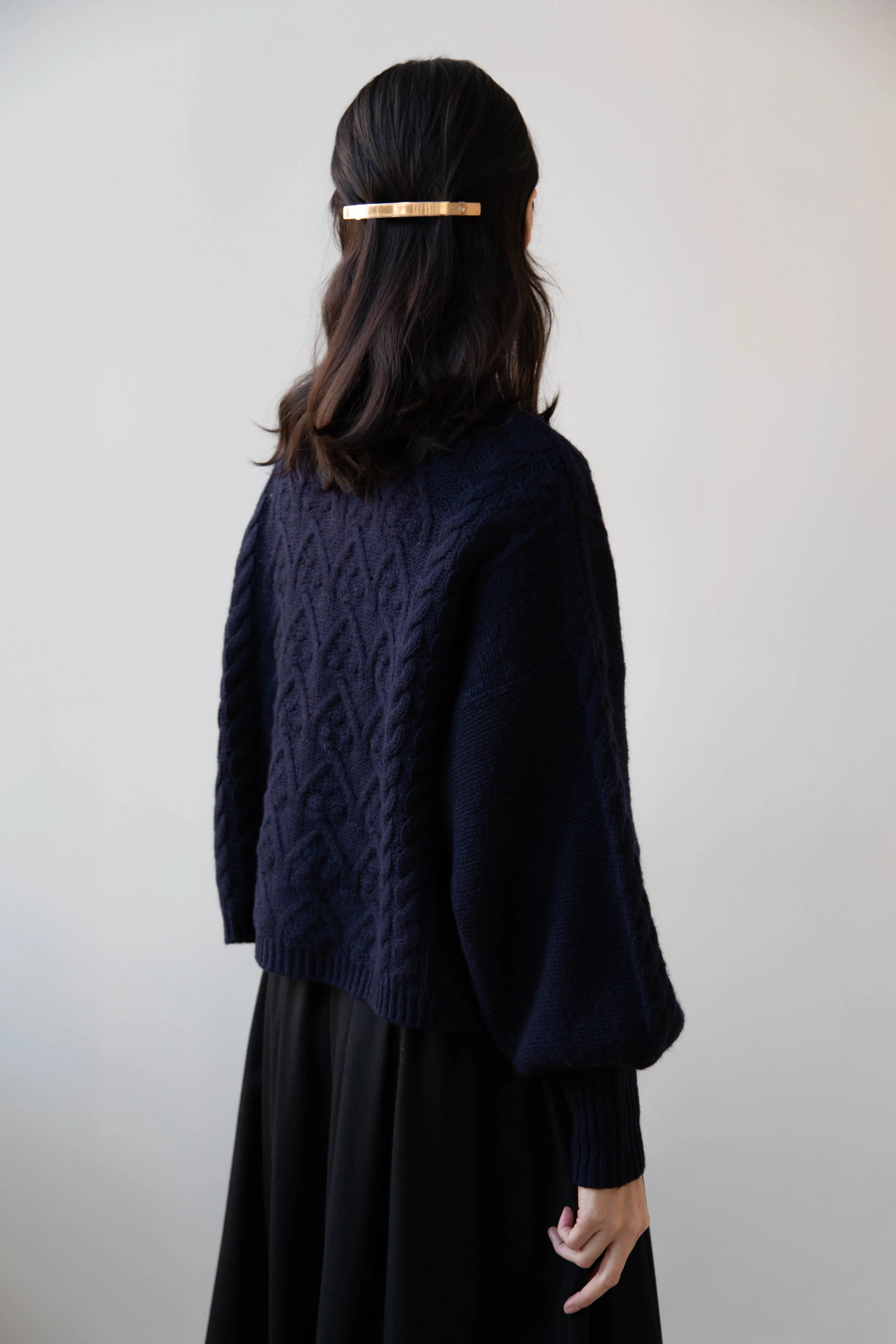 Laboratory | Aran Knit Cardigan in Navy