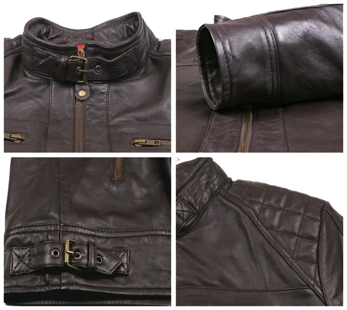 Leather Jackets Hub Mens Genuine Lambskin Leather Jacket (Black, Fencing Jacket) - 1501344