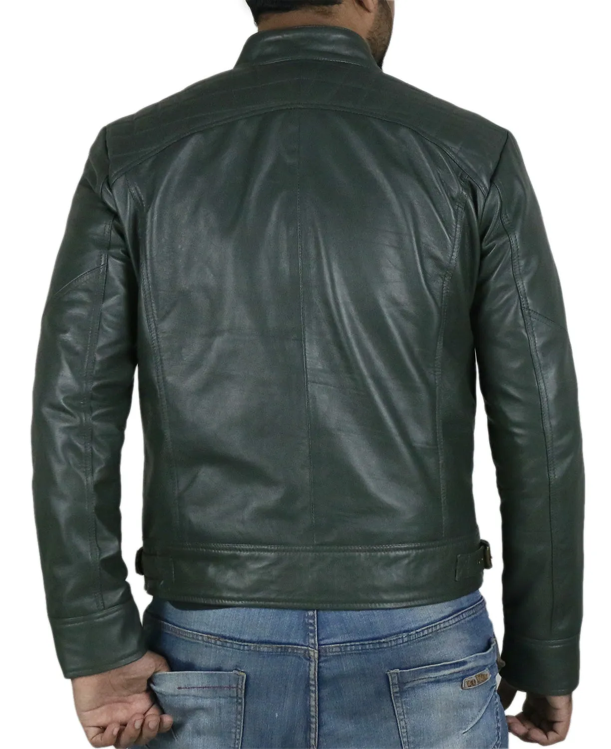 Leather Jackets Hub Mens Genuine Lambskin Leather Jacket (Black, Fencing Jacket) - 1501344