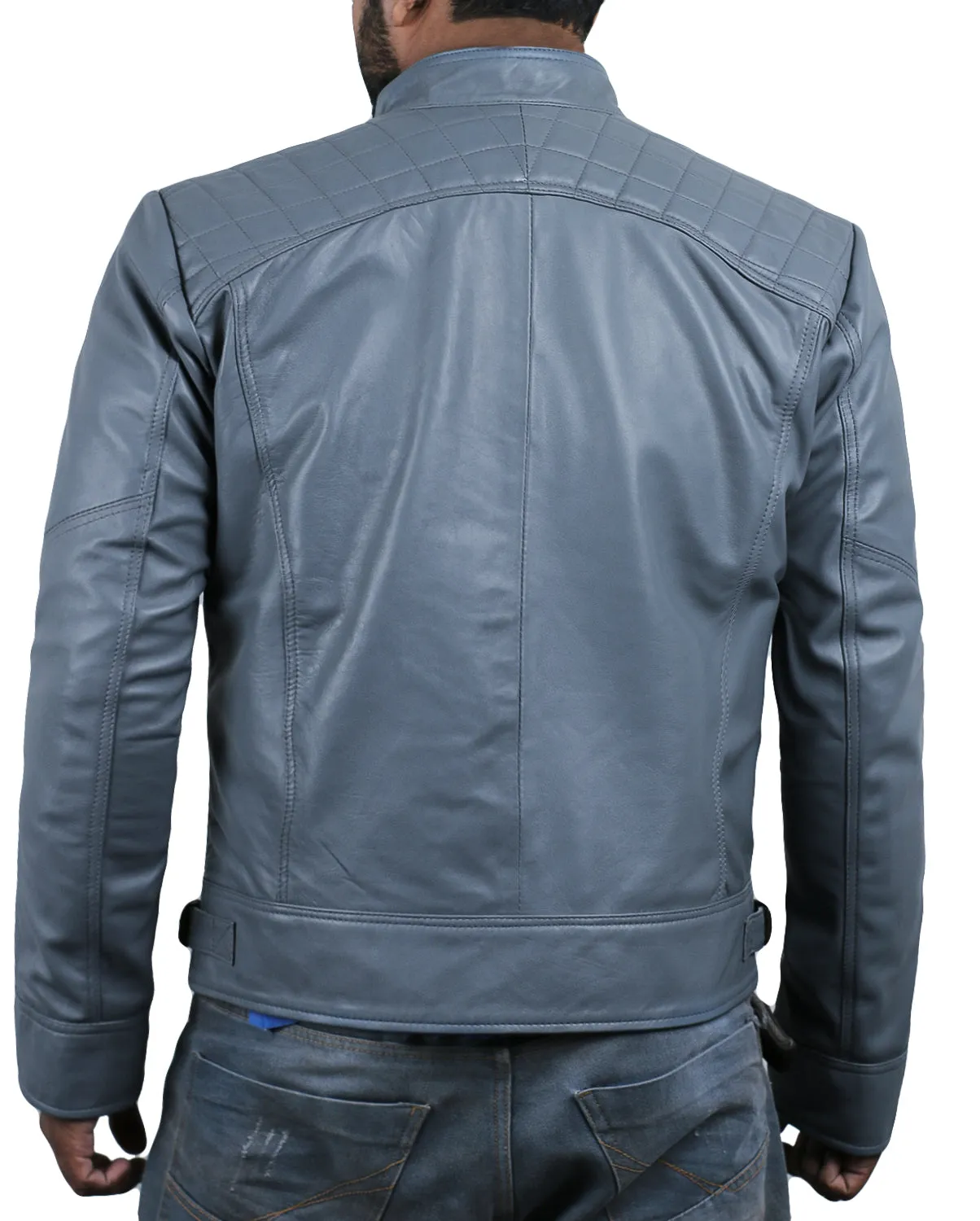 Leather Jackets Hub Mens Genuine Lambskin Leather Jacket (Black, Fencing Jacket) - 1501344