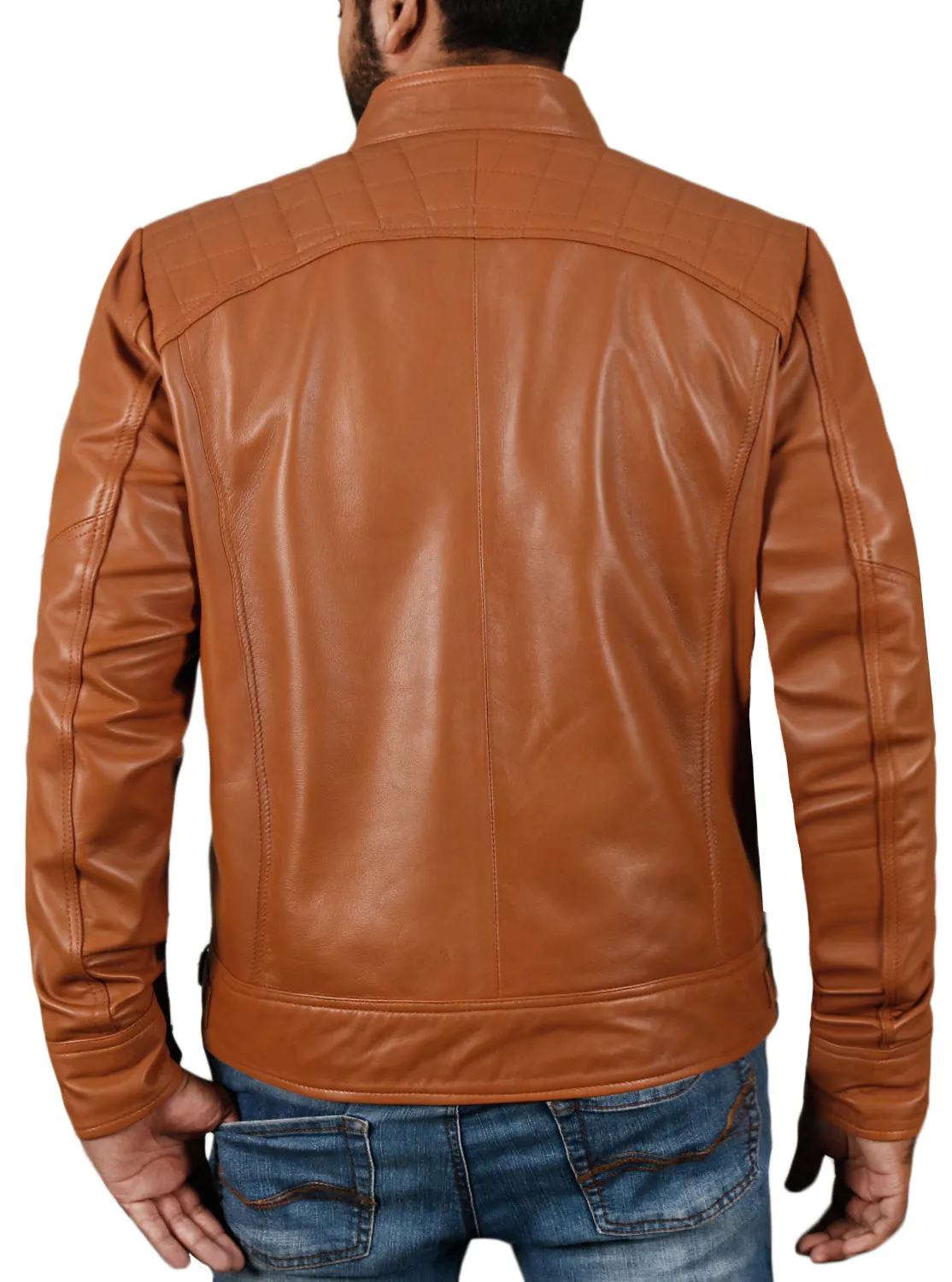 Leather Jackets Hub Mens Genuine Lambskin Leather Jacket (Black, Fencing Jacket) - 1501344