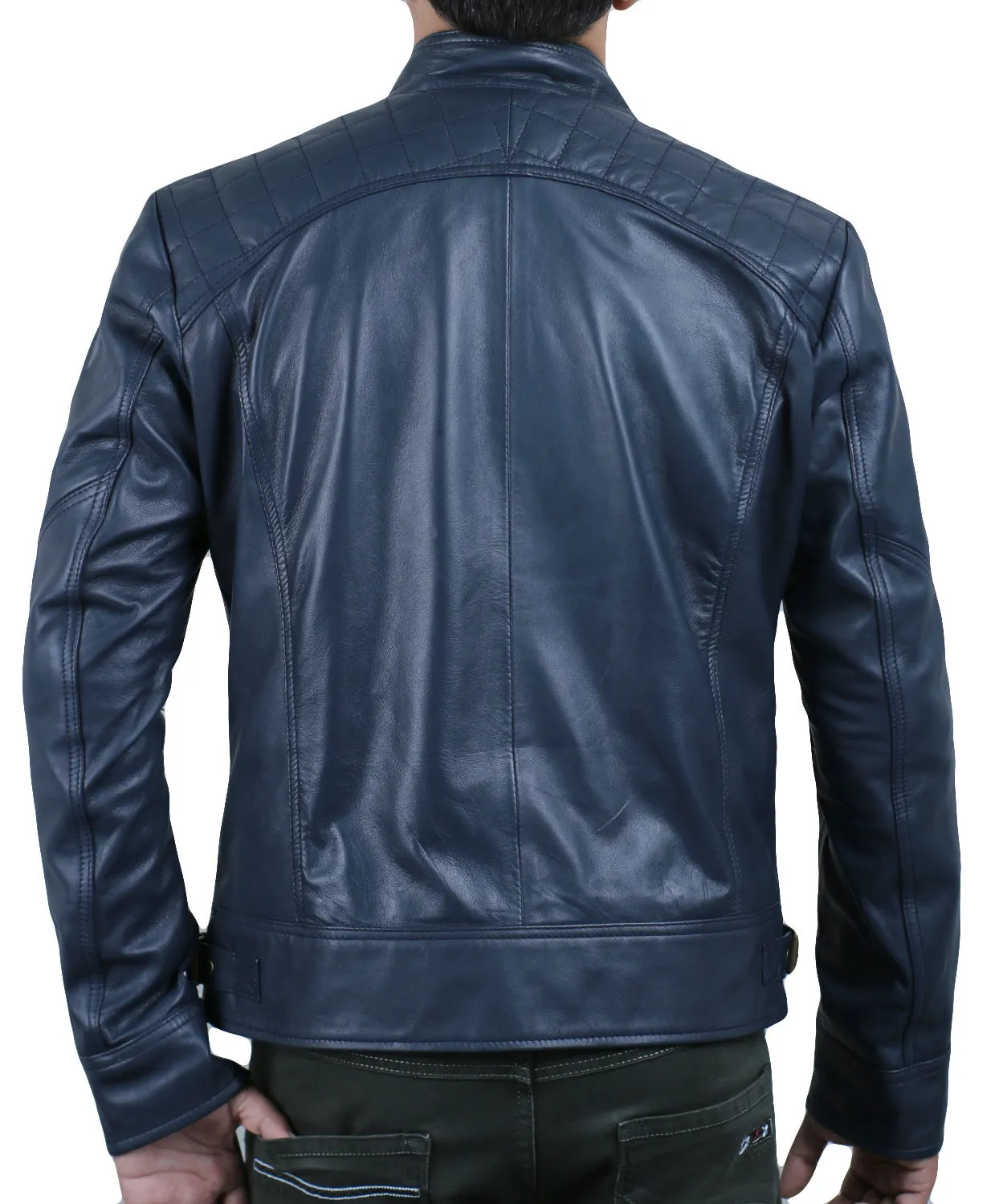 Leather Jackets Hub Mens Genuine Lambskin Leather Jacket (Black, Fencing Jacket) - 1501344