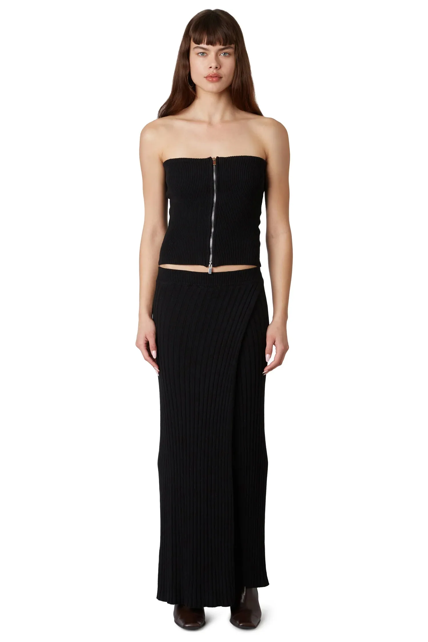 Leila Black Knit Maxi Skirt