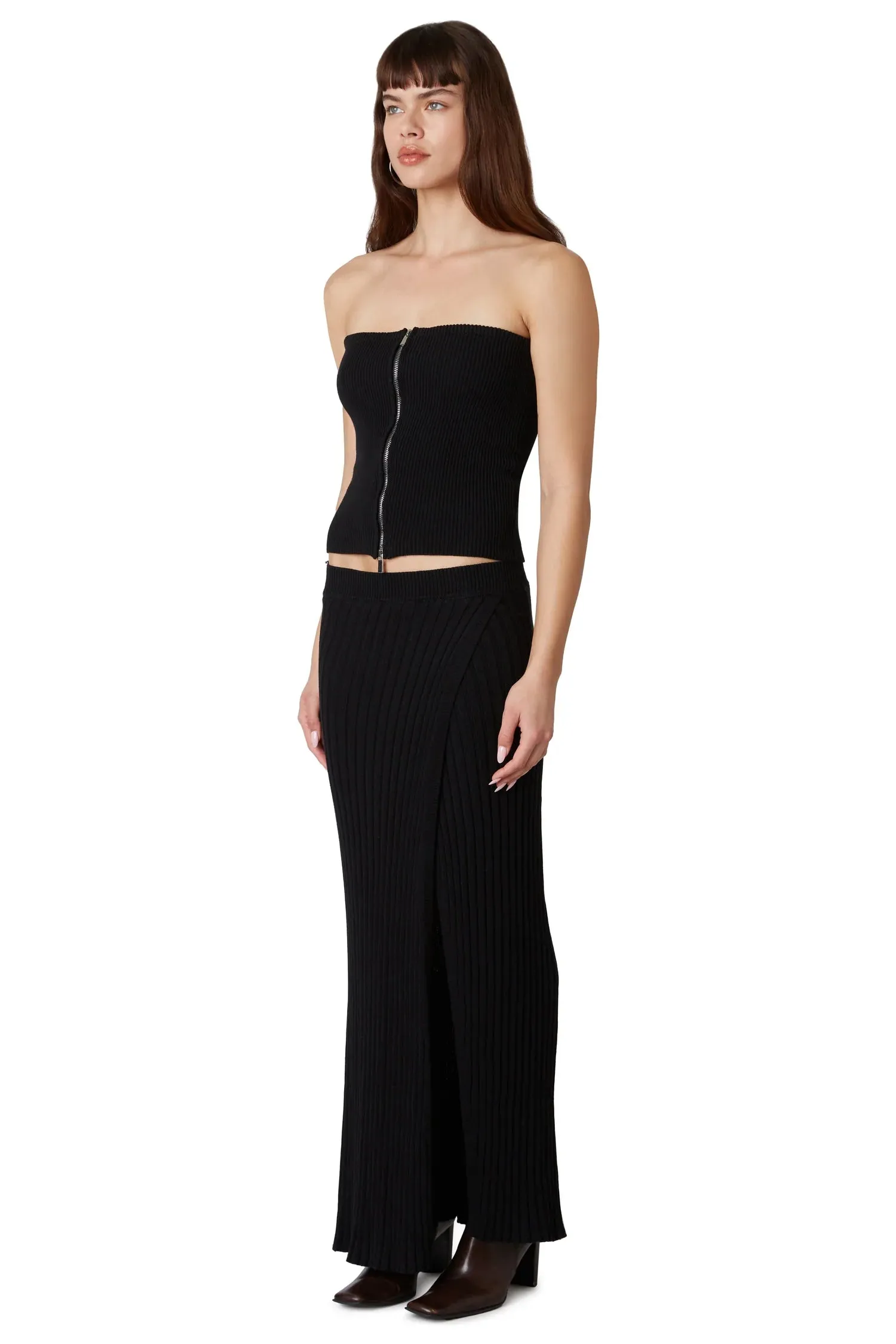 Leila Black Knit Maxi Skirt