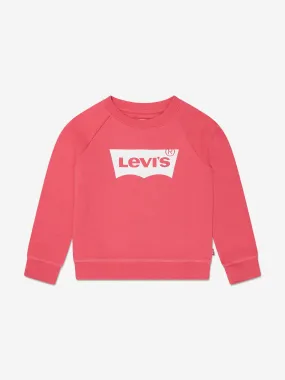 Levi's Wear Girls Key Item Logo Crew Sweatshirt in Pink