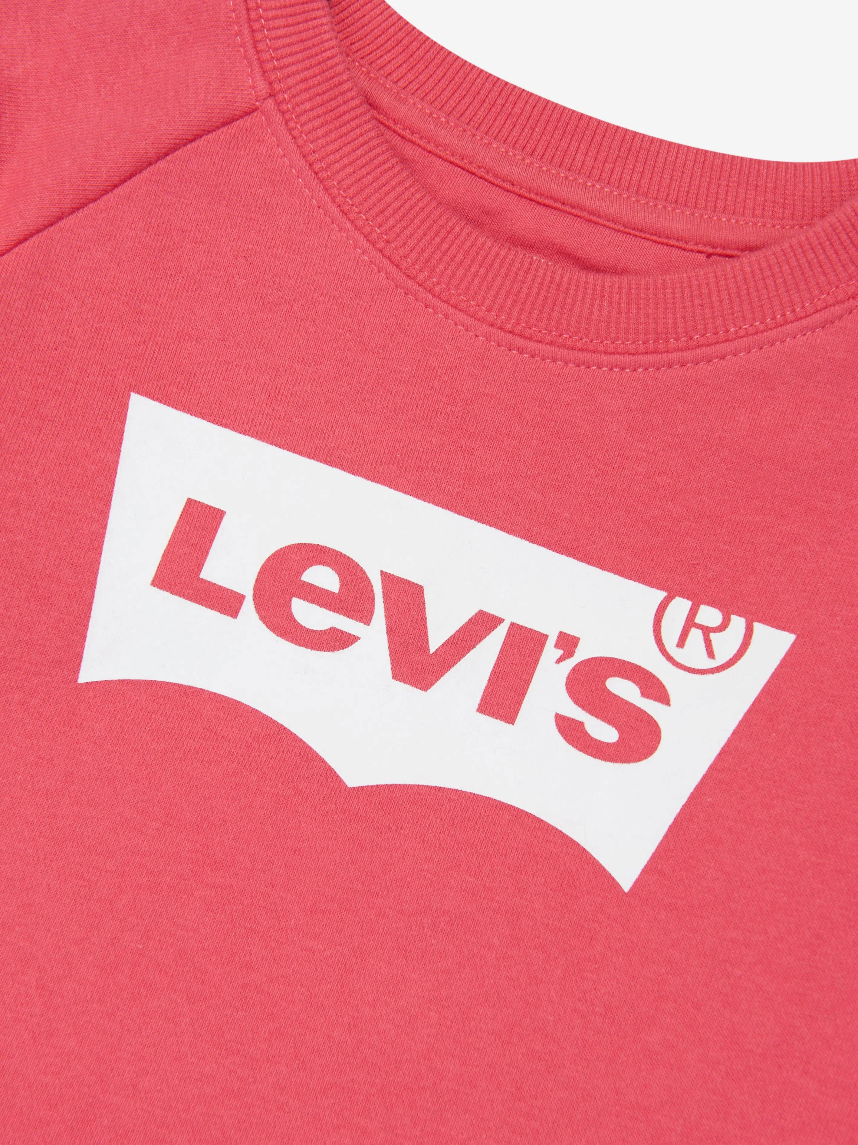 Levi's Wear Girls Key Item Logo Crew Sweatshirt in Pink