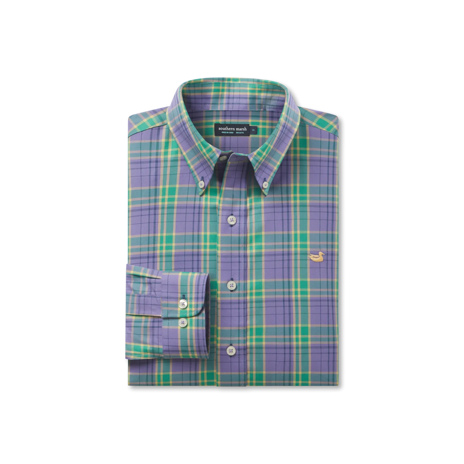 Lexington Windowpane Dress Shirt - Purple Green and Gold