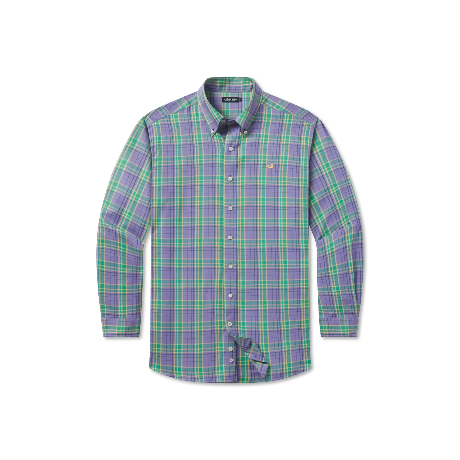 Lexington Windowpane Dress Shirt - Purple Green and Gold