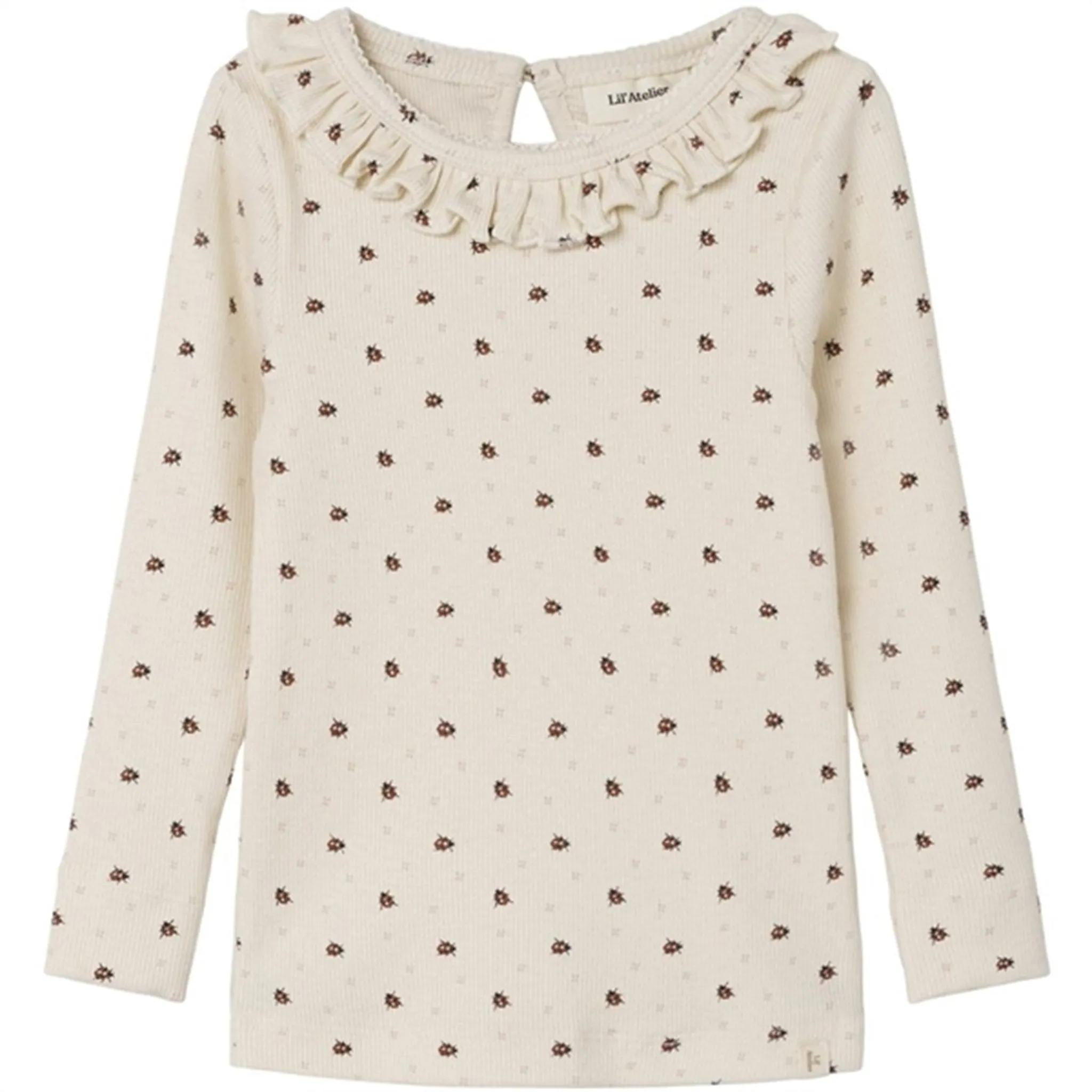 Lil'Atelier Whitecap Gray Ladybug Gago Slim Blouse