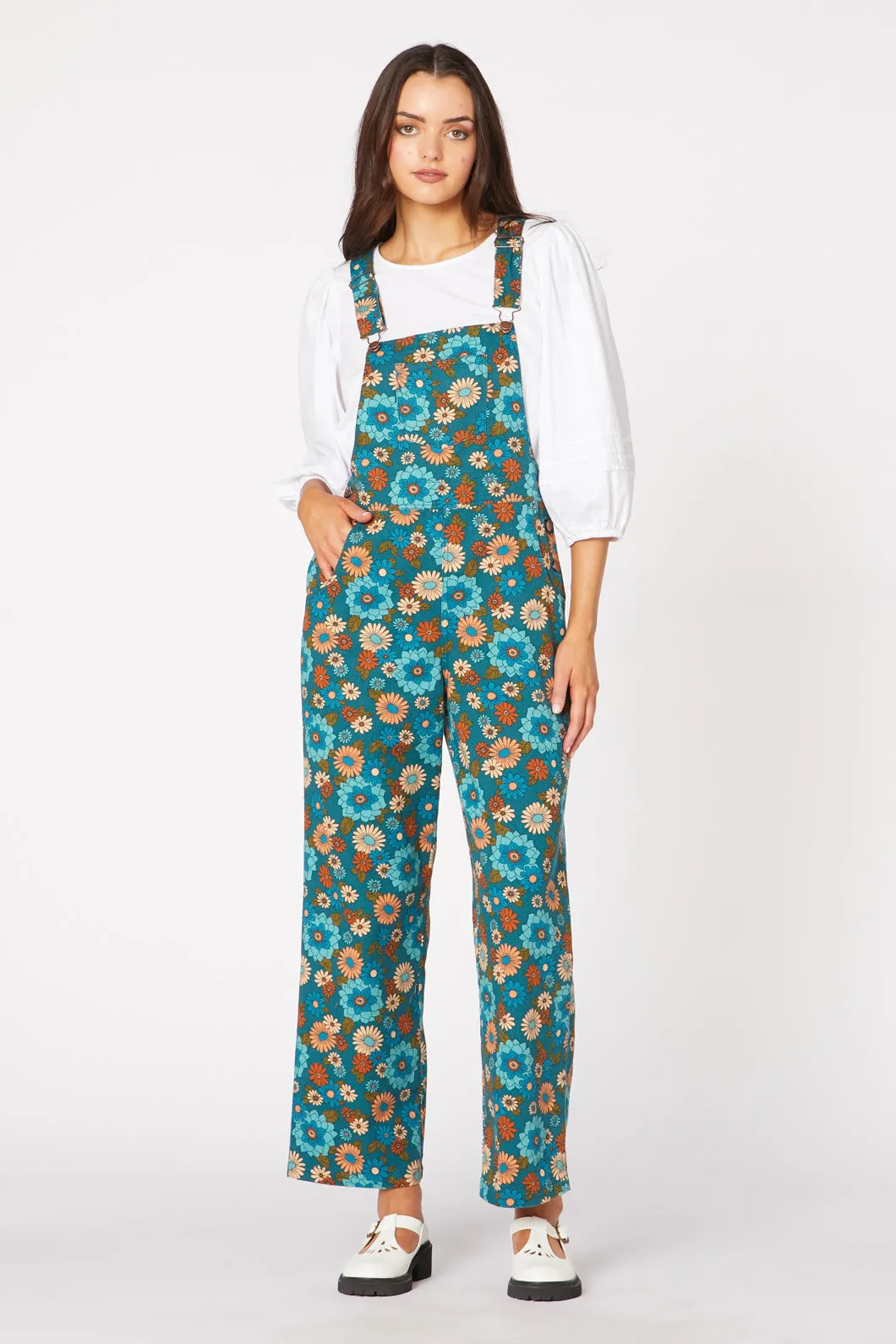 Lindy70S Floral Drill Overall